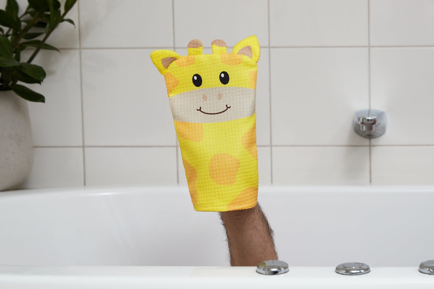 Dock & Bay Waschhandschuh im Giraffen-Design 25x15cm Waschlappen DOCK & BAY