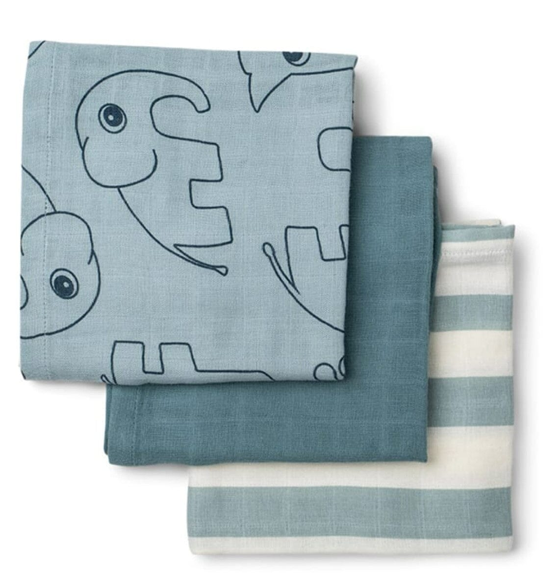 Done By Deer Musselin Tücher Tiere 3 Teile in Blau Kuscheltücher Done by Deer