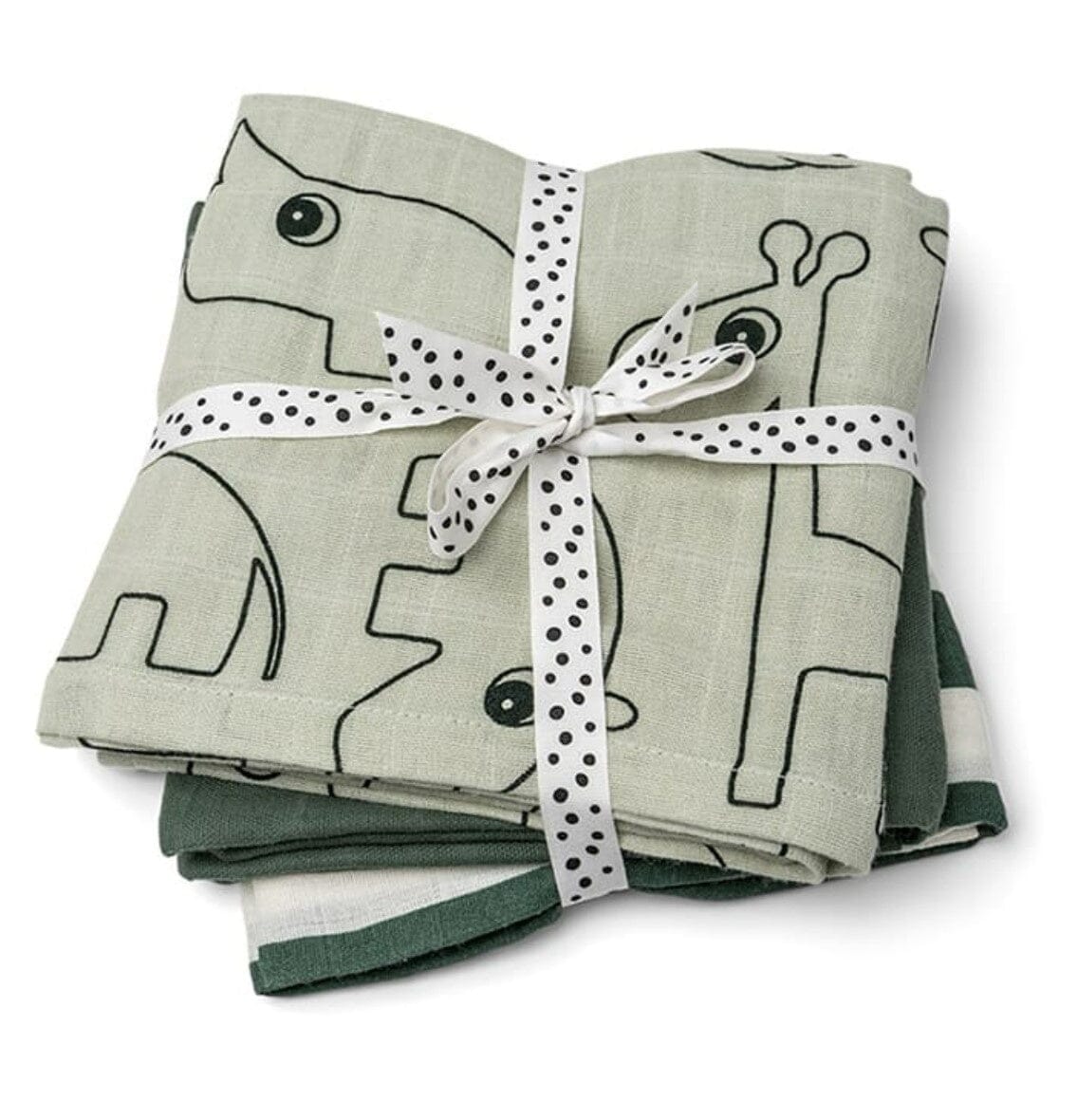 Done By Deer Musselin Tücher Tiere 3 Teile in Grün Kuscheltuch Done by Deer