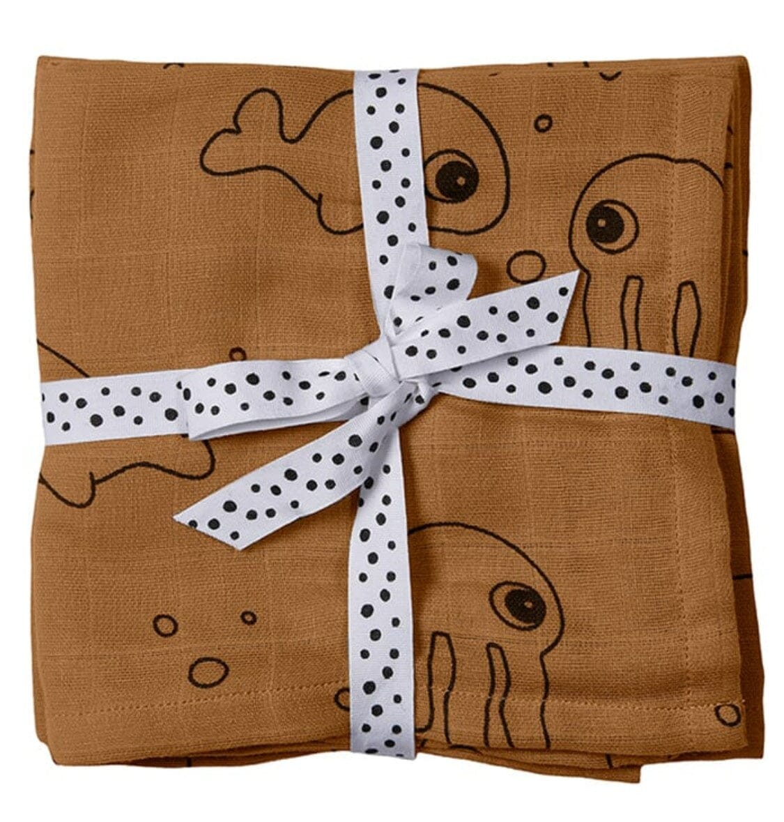 Done By Deer Musselin Swaddle mustard Sea friends2 er pack Swaddles Done by Deer