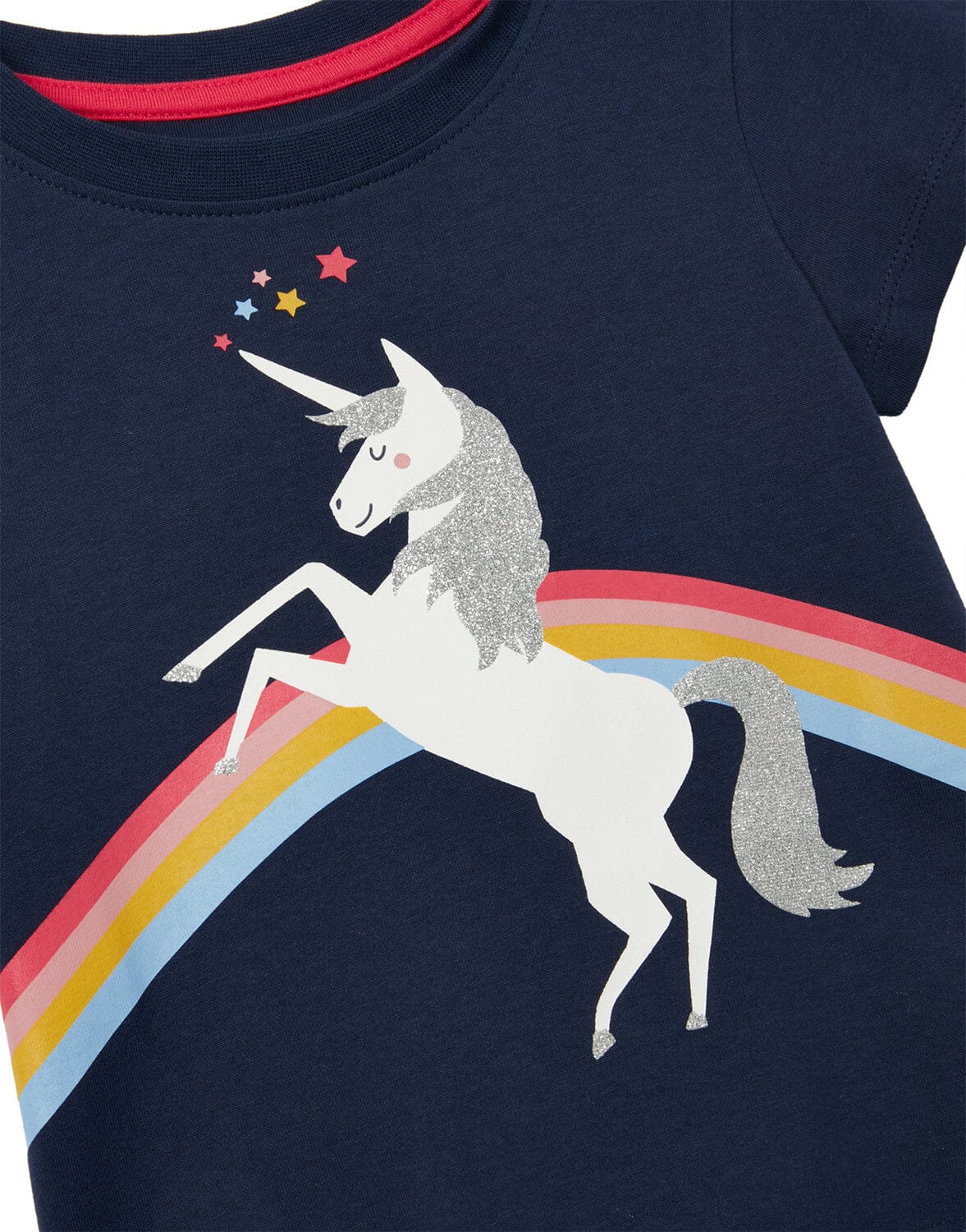 TOM JOULE T-Shirt Pixie blau navy mit Glitzereinhorn T-Shirt TOM JOULE