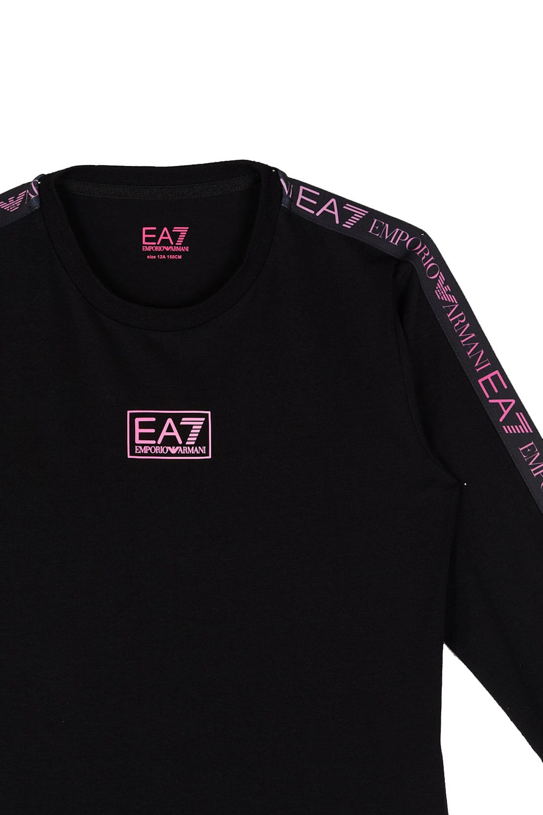 EA7 Emporio Armani Langarmshirt schwarz mit Logo in pink Langarmshirt EMPORIO ARMANI