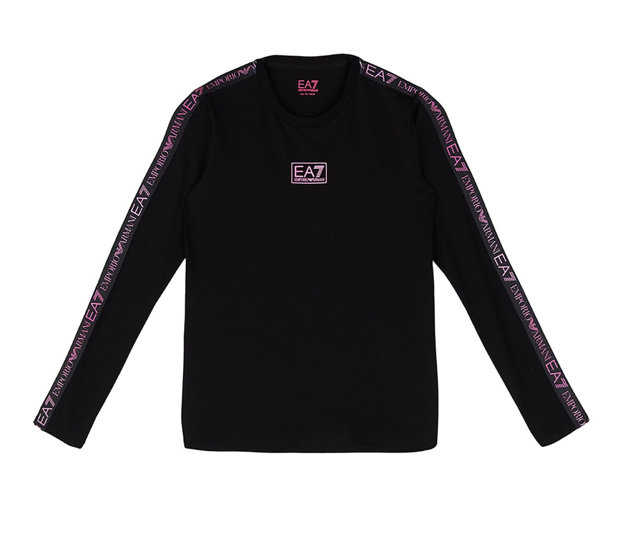 EA7 Emporio Armani Langarmshirt schwarz mit Logo in pink Langarmshirt EMPORIO ARMANI