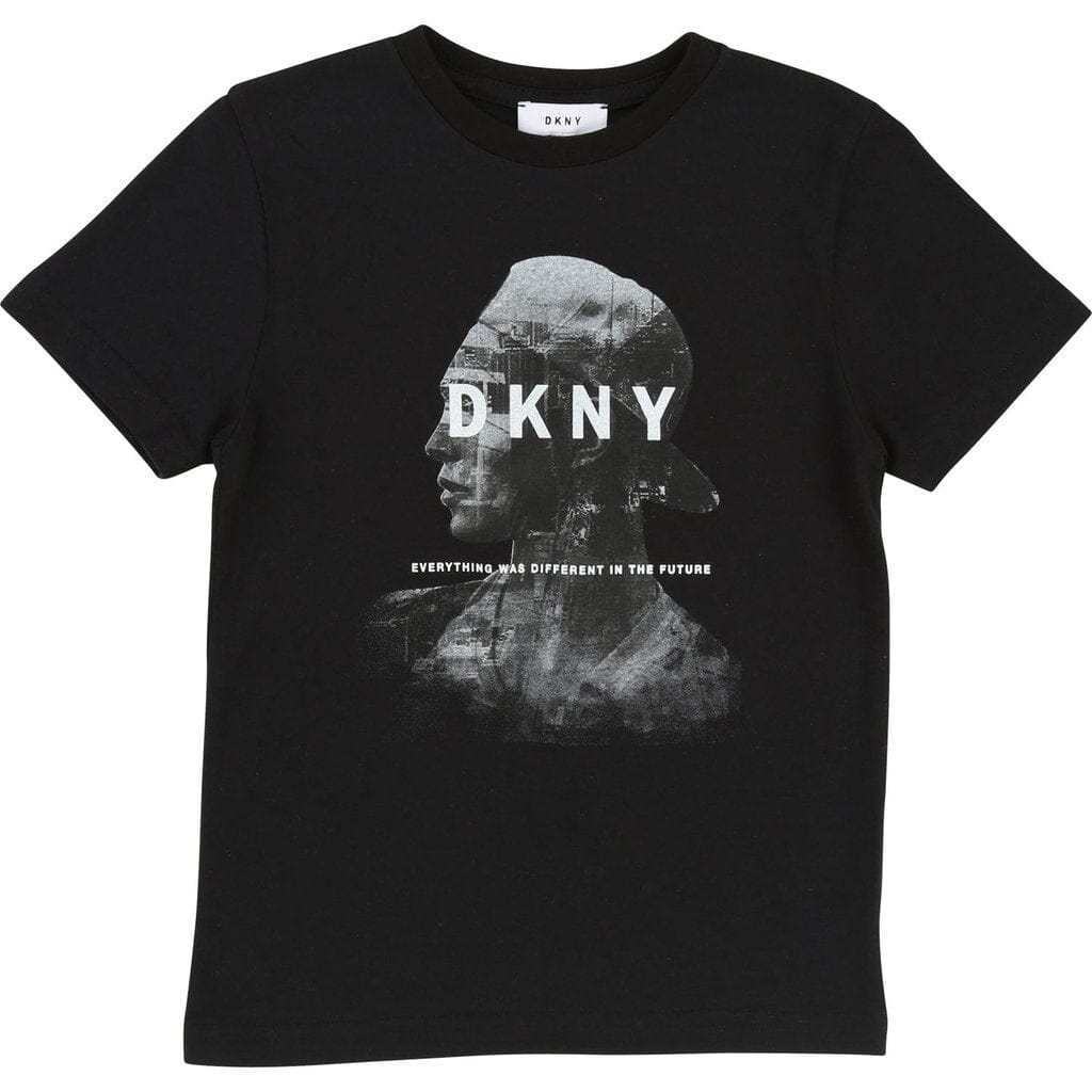 DKNY KIDS T-Shirt schwarz weiß mit Frontprint T-Shirt DKNY
