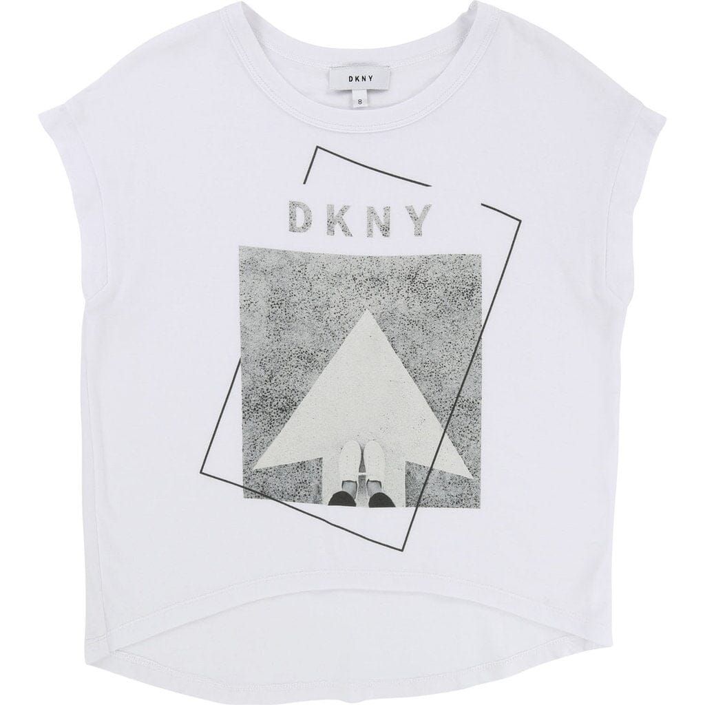 DKNY KIDS T-Shirt weiss grau mit Motiv T-Shirt DKNY