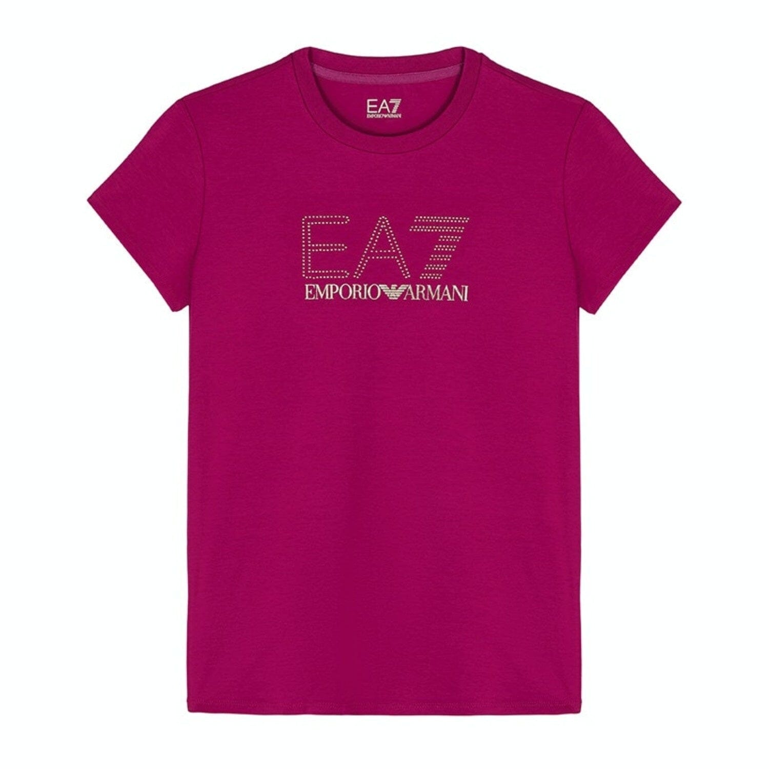 EA7 Emporio Armani T-Shirt pink mit Logo Nieten T-Shirt EMPORIO ARMANI