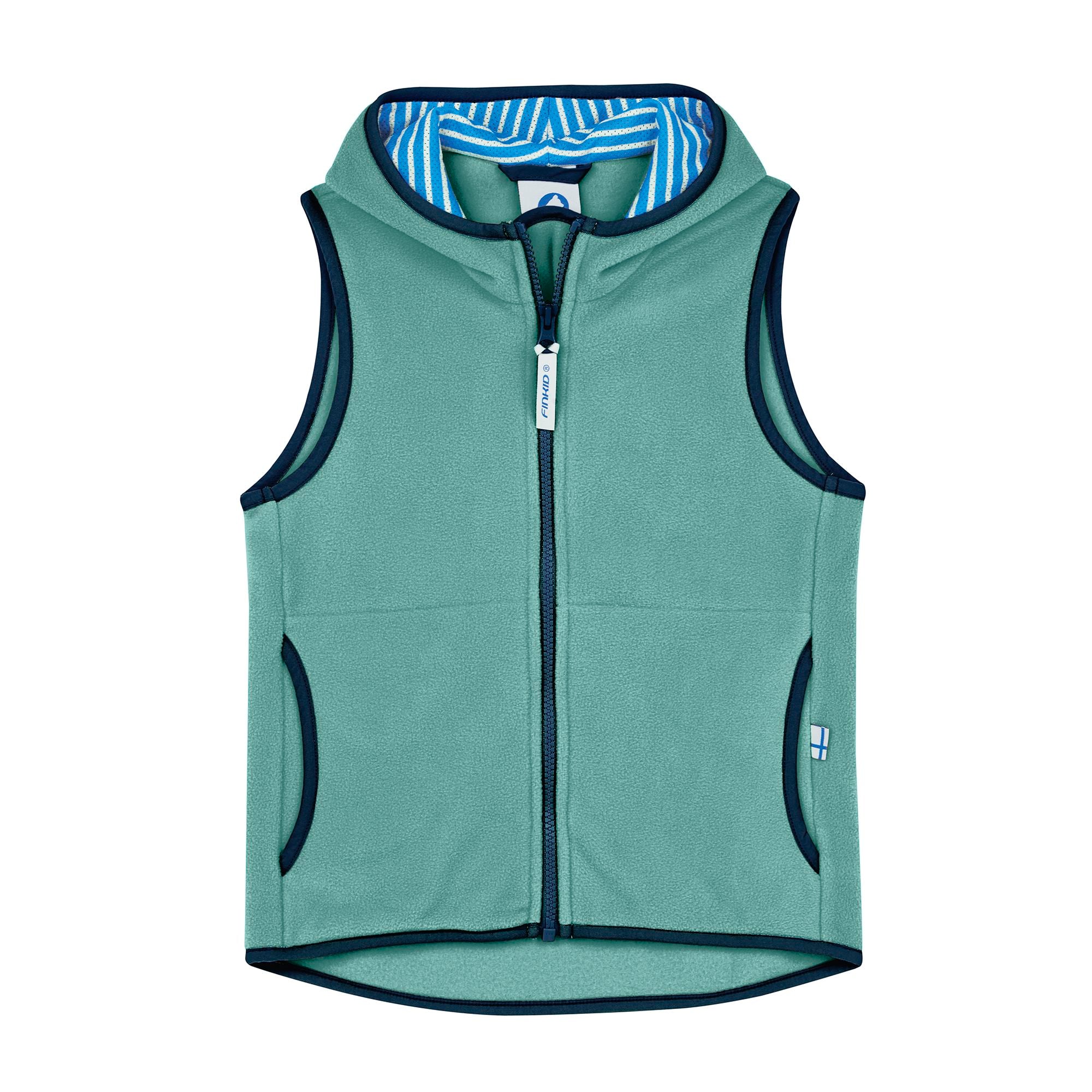 Finkid Fleeceweste Poppeli grün trellis / navy Weste Finkid