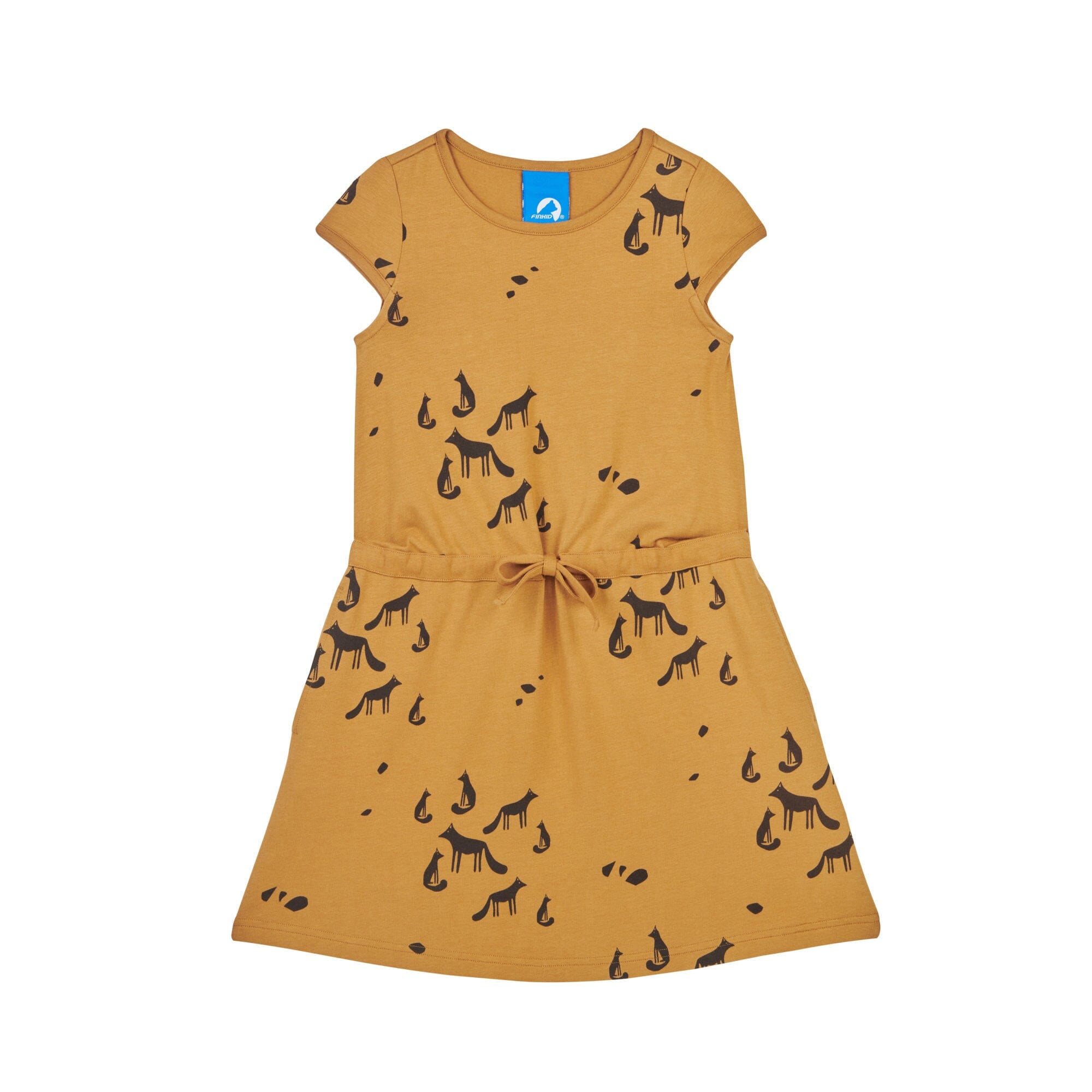 Finkid Kleid KIRKAS Zimtbraun mit Allover Tierprint Kleid Finkid