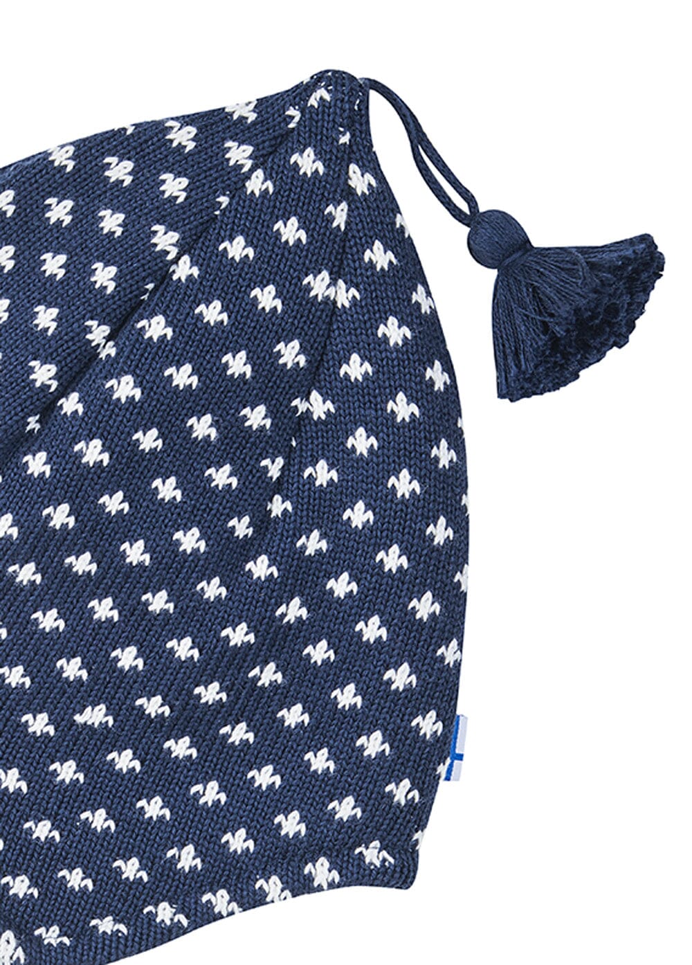 Finkid Zipfel Strickmütze TIPSA navy blau weiß aus Baumwollstrick Mützen Finkid
