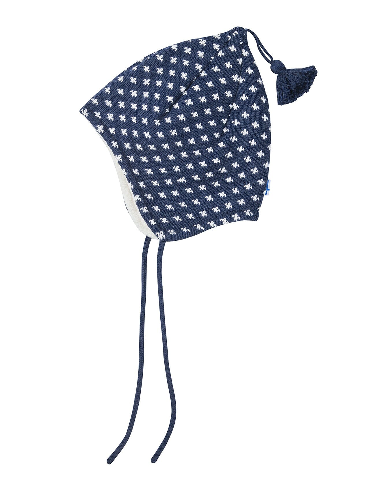 Finkid Zipfel Strickmütze TIPSA navy blau weiß aus Baumwollstrick Mützen Finkid