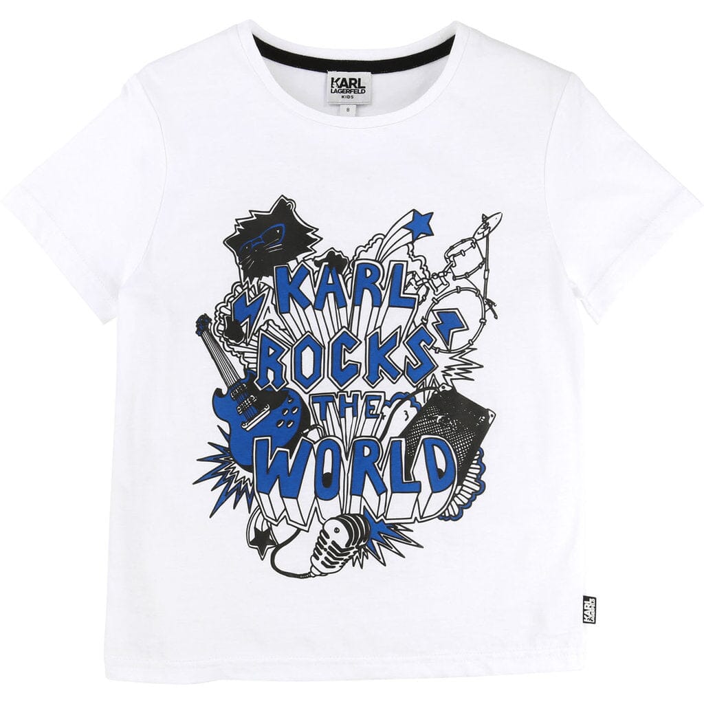 KARL LAGERFELD KIDS T-Shirt weiß blau Karl rocks T-Shirt Karl Lagerfeld