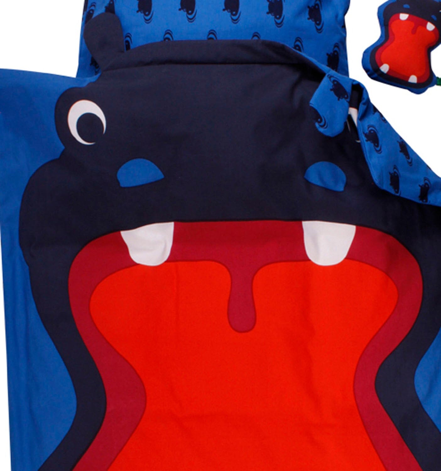 Fred's World by Green Cotton Junior Kinder Bettwäsche Hippo blau 100x135 cm bettbezug Fred's World by Green Cotton