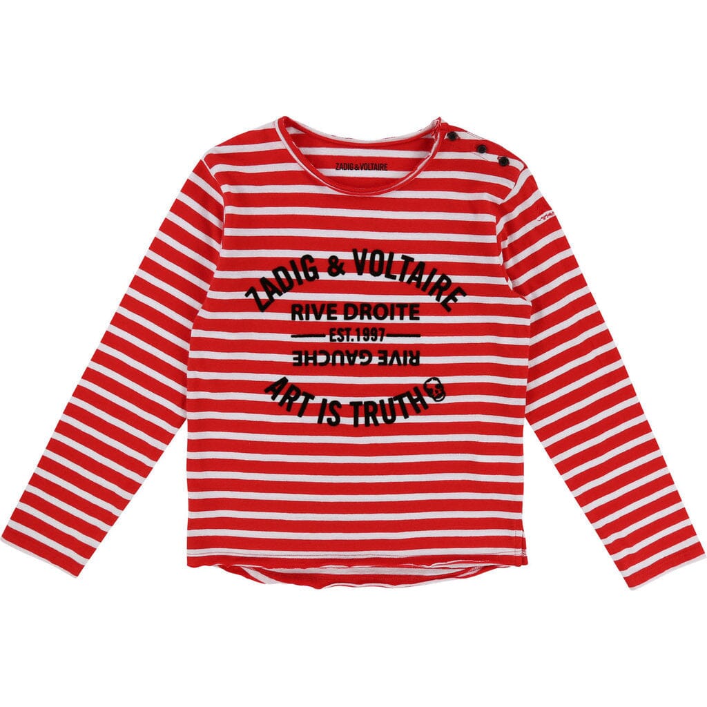 Zadig and Voltaire Longsleeve rot Streifen Langarmshirt Zadig & Voltaire