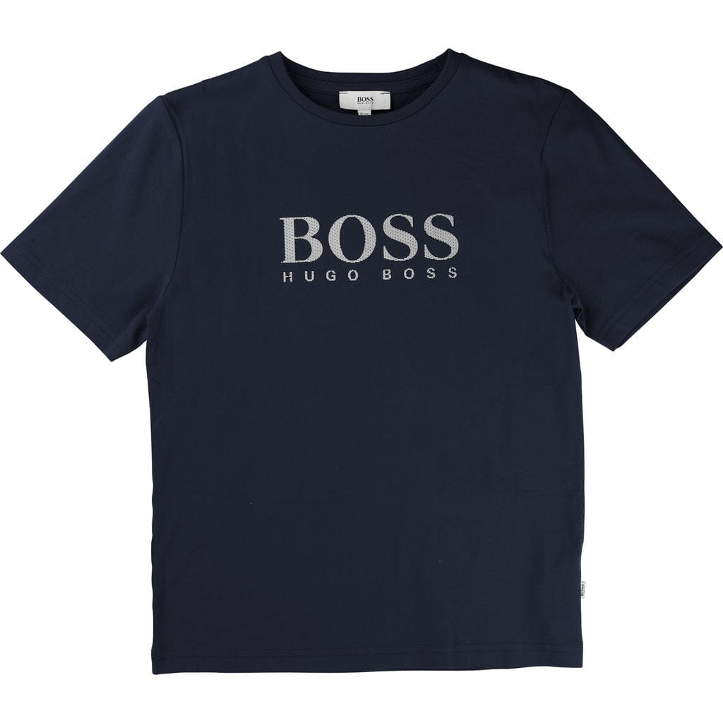 HUGO BOSS Kinder T-Shirt marine mit Logo T-Shirt Boss