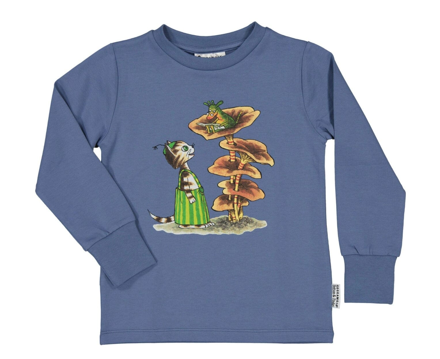 GEGGAMOJA – Pullover „Pettson & Findus“, Blau Langarmshirt Geggamoja