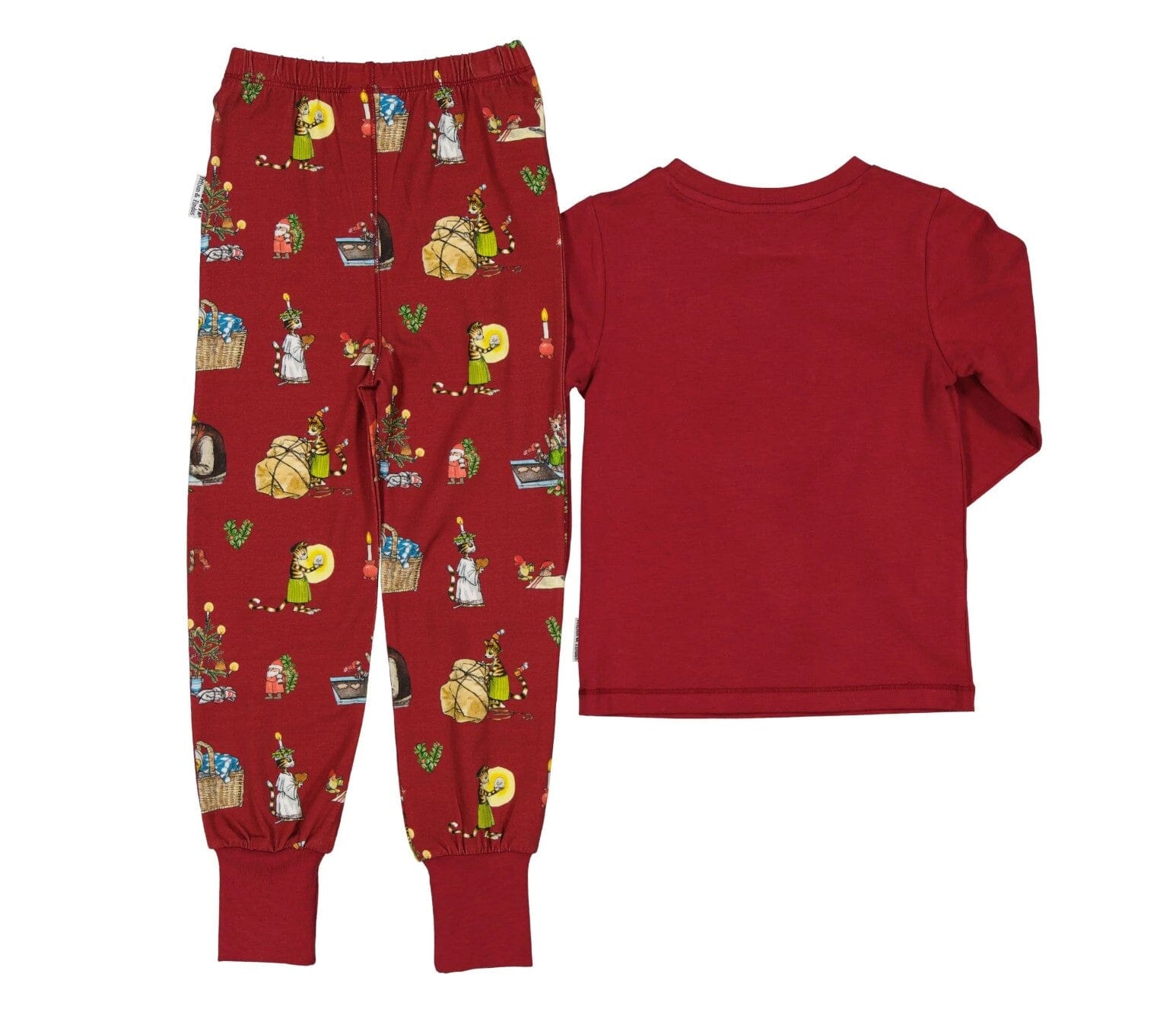 GEGGAMOJA – Pyjama „Pettson & Findus“ Rot Schlafanzug Geggamoja