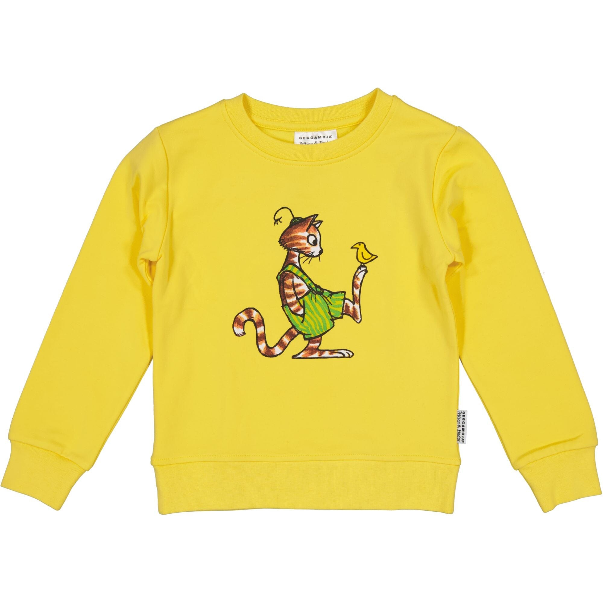 Geggamoja® College T-Shirt Pettersson und Findus – Langarmshirt Gelb aus Bio-Baumwolle Langarmshirt Geggamoja