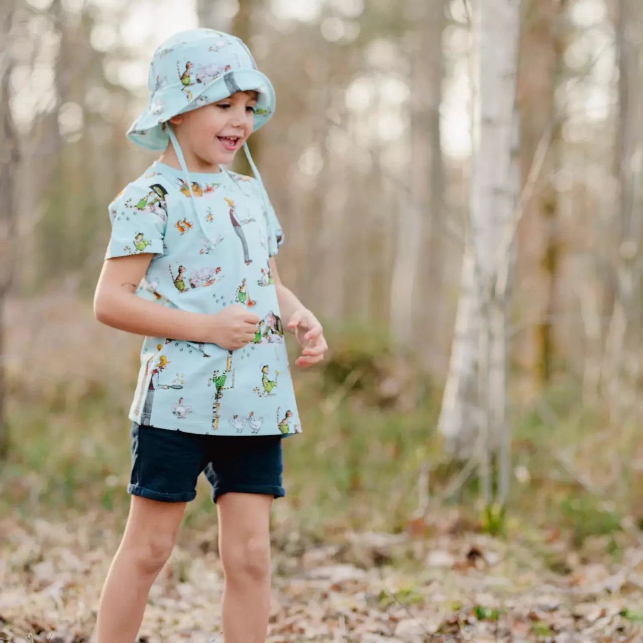 Geggamoja® T-Shirt Pettersson und Findus – Mint, Kurzarm aus Bio-Baumwolle T-Shirt Geggamoja