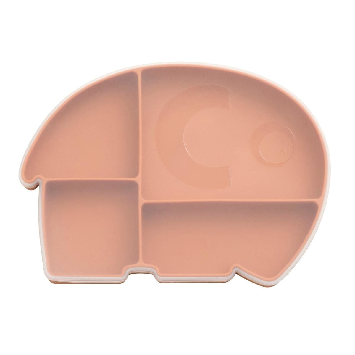 SEBRA Silikonteller mit Deckel Fanto der Elefant toasted orange 25x18,5x3cm braun Kinderteller SEBRA