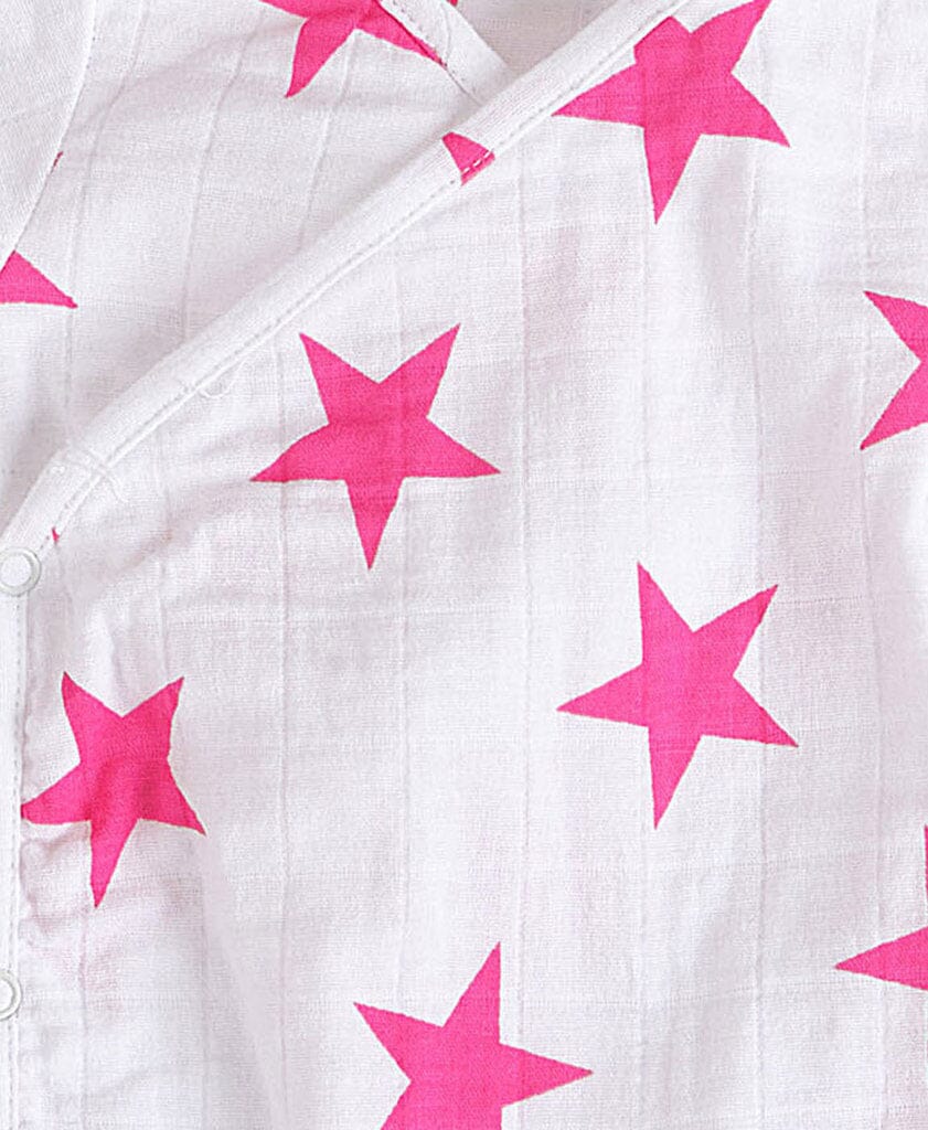 aden + anais Kimono short sleeve pink weiß Bodysuit aden + anais