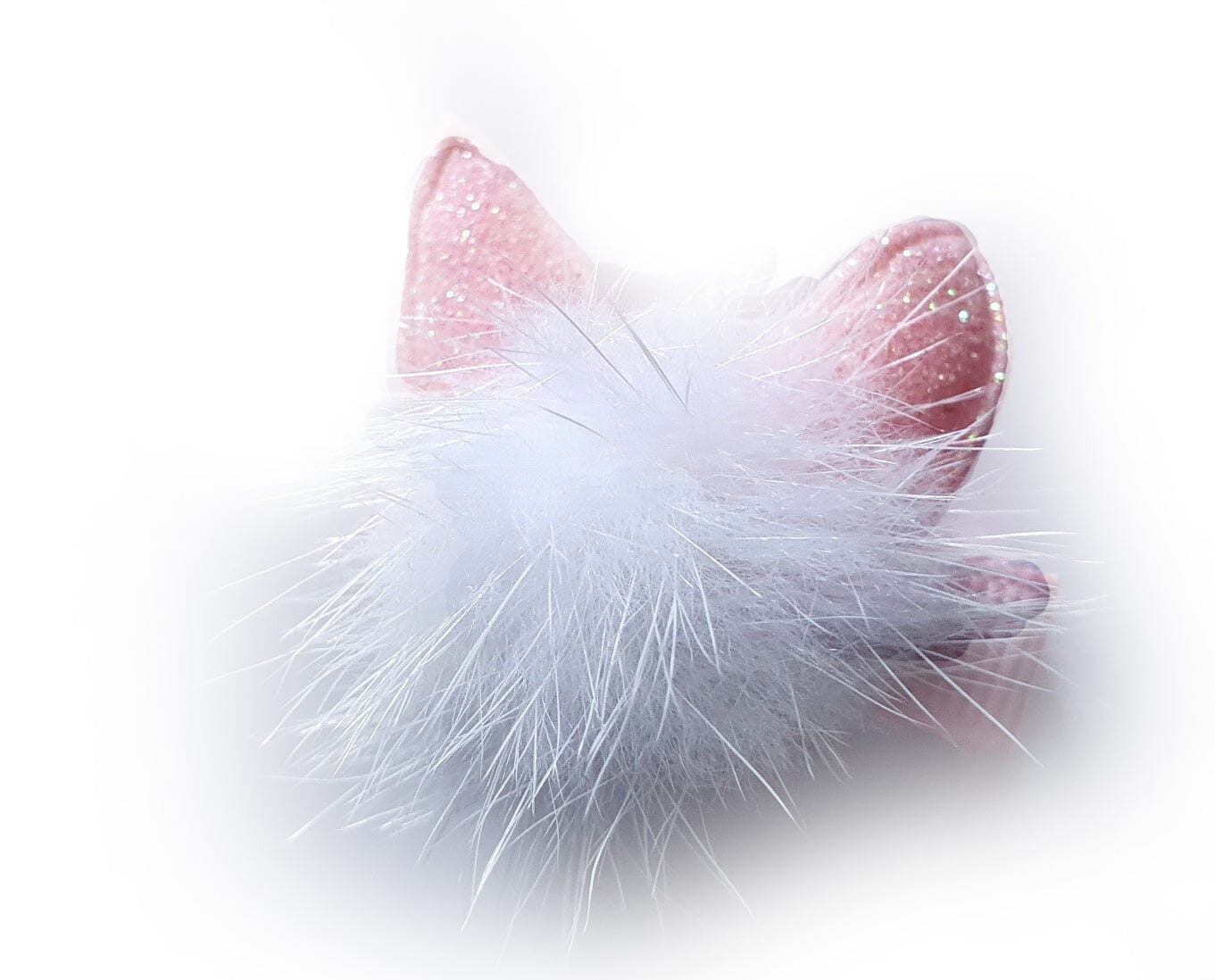 Supersüße Haarspange Flausch Katzenohren handmade Haarschmuck Mein Shop rosa weiß