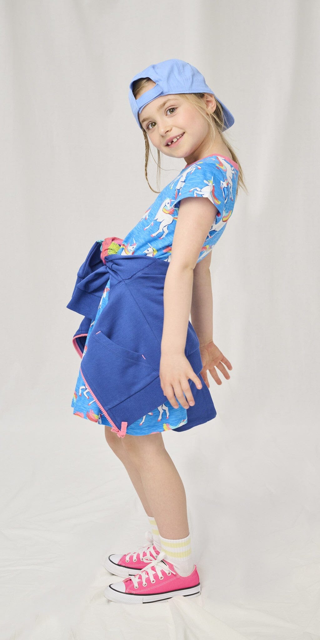 Hatley kurzärmliges Skater-Kleid mit Einhörnern in Blau Kleid Hatley