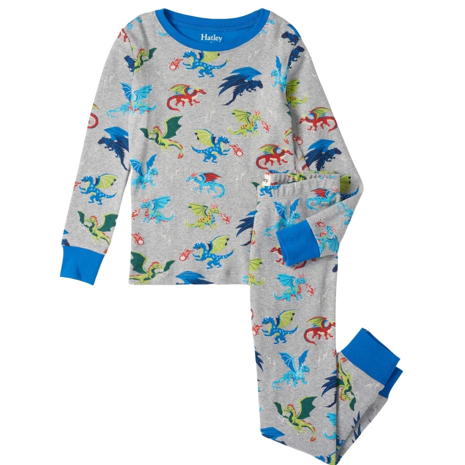 Hatley Schlafanzug Drachen grau langarm Schlafanzug Hatley