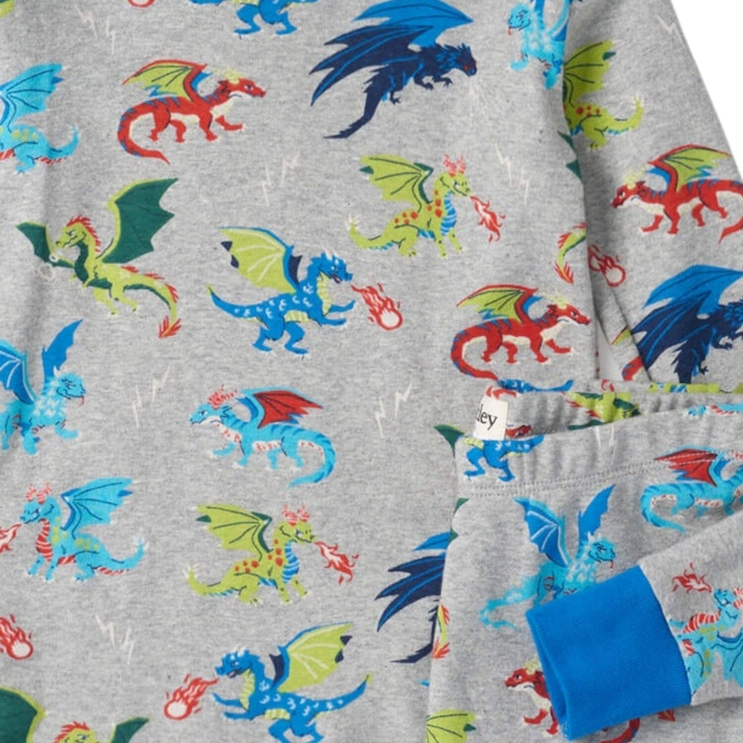 Hatley Schlafanzug Drachen grau langarm Schlafanzug Hatley