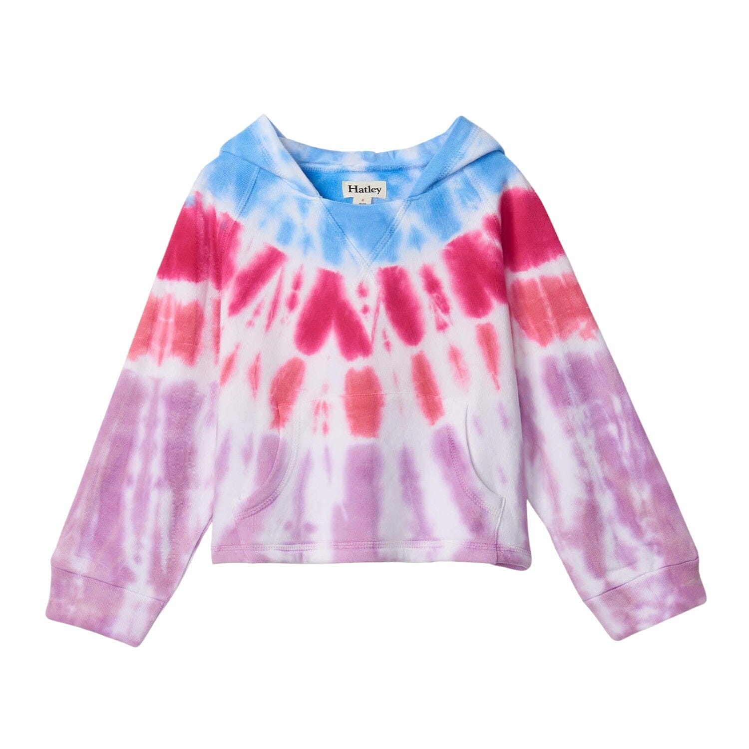 Hatley Regenbogen Kapuzenpullover mit Kängurutasche in blau-rosa Hoodie Hatley