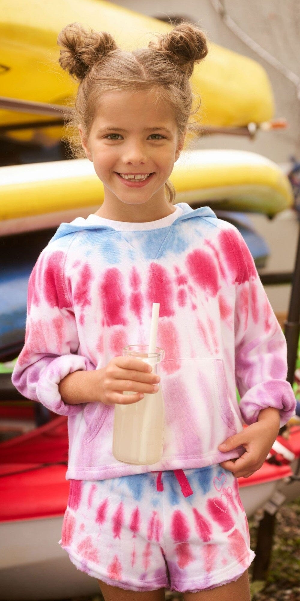 Hatley Regenbogen Kapuzenpullover mit Kängurutasche in blau-rosa Hoodie Hatley