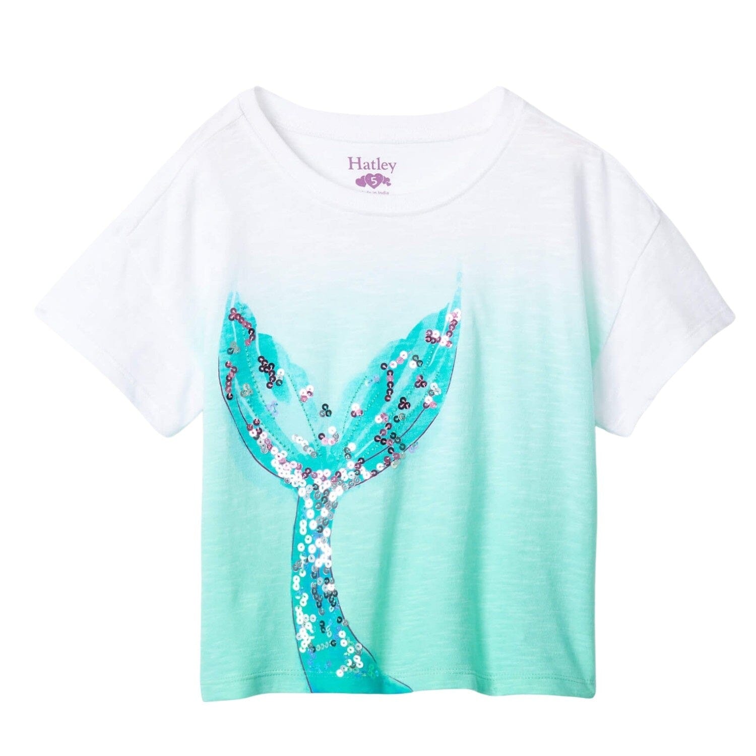 Hatley T-Shirt Meerjungfrauenschwanz mit Paillettenbesatz T-Shirt Hatley