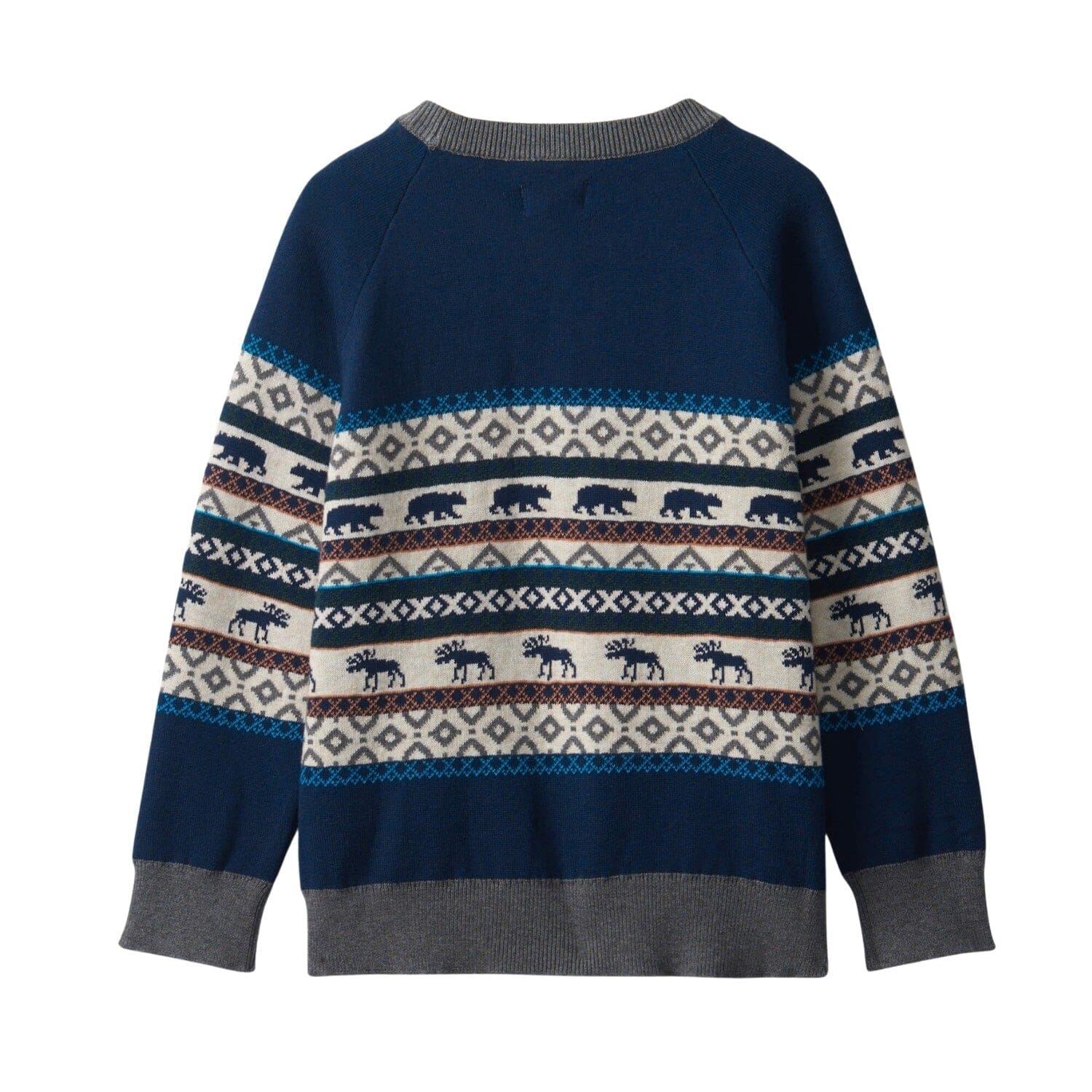 Hatley Sweater Wintermuster mit Bären und Elchen - blau Sweatshirt Hatley