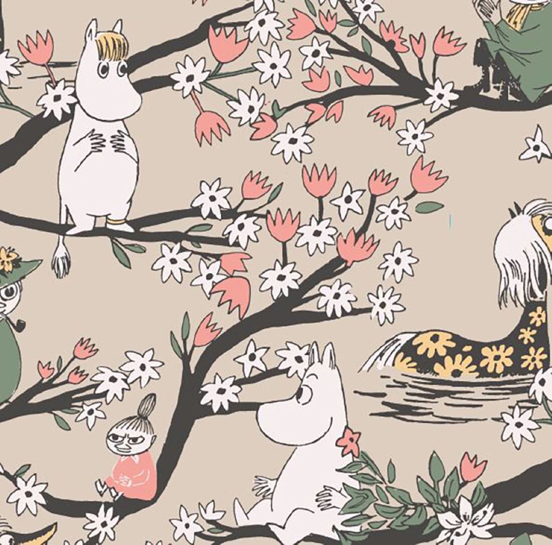 HAVI Moomin Servietten Moomin ist verliebt Blüten 33 x 33 cm, 20er-Pack Servietten Havi