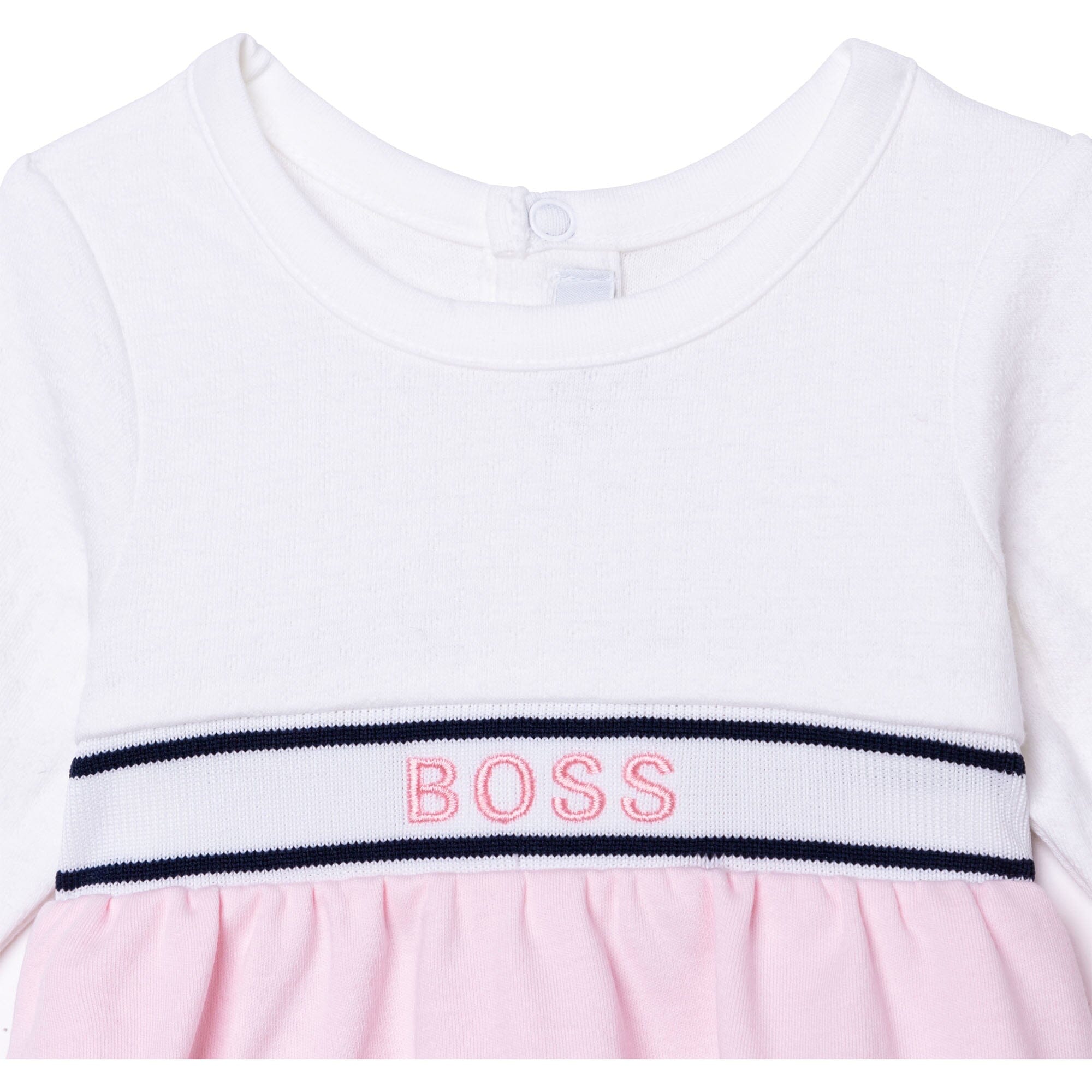 BOSS Baby Langarm Kleid rosa weiß Kleid Boss