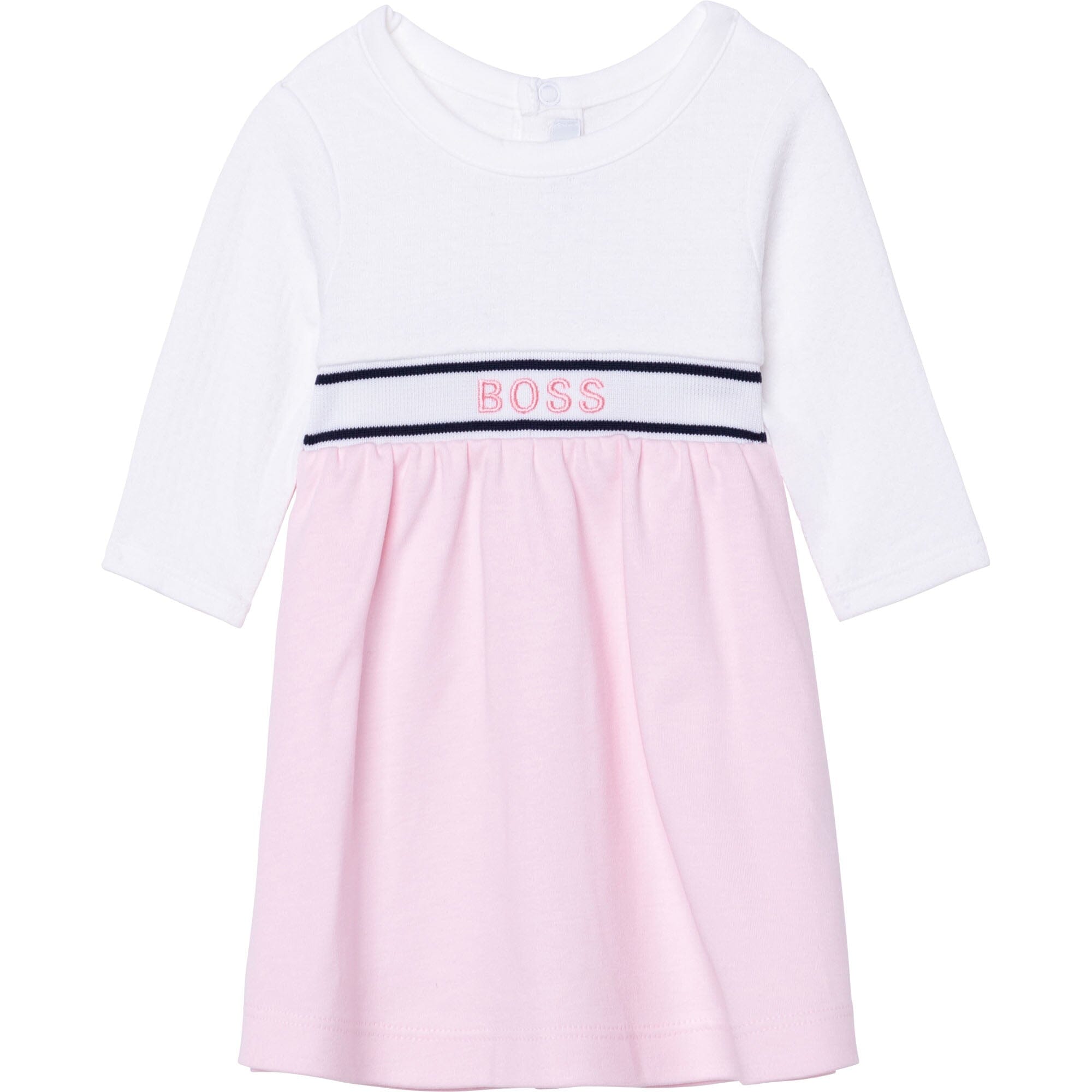 BOSS Baby Langarm Kleid rosa weiß Kleid Boss