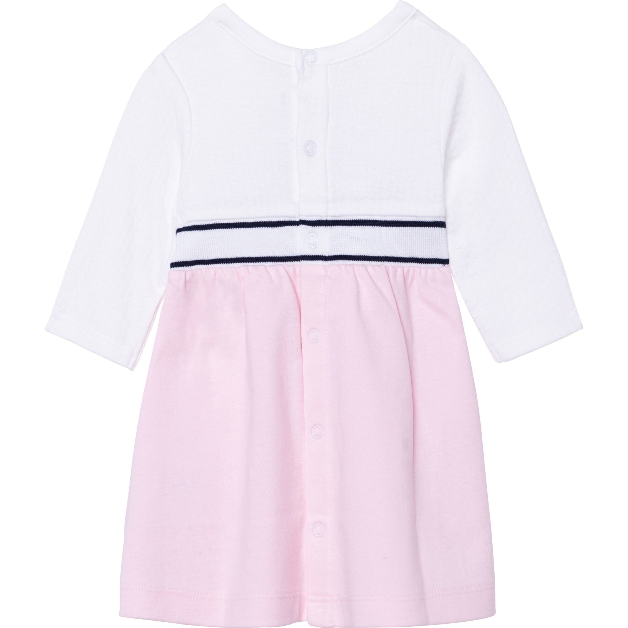BOSS Baby Langarm Kleid rosa weiß Kleid Boss