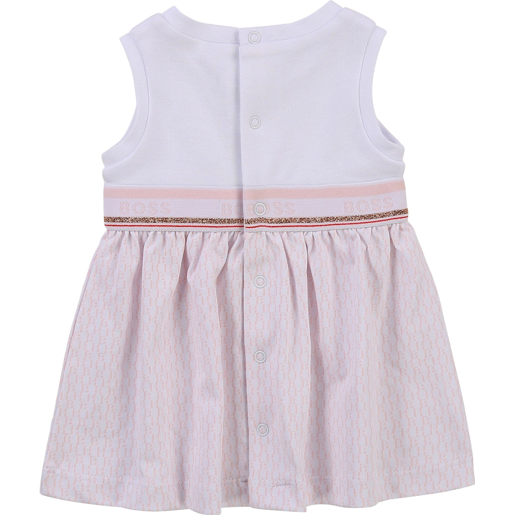 HUGO BOSS Baby Kleid rosa weiß rosegold Kleid Boss