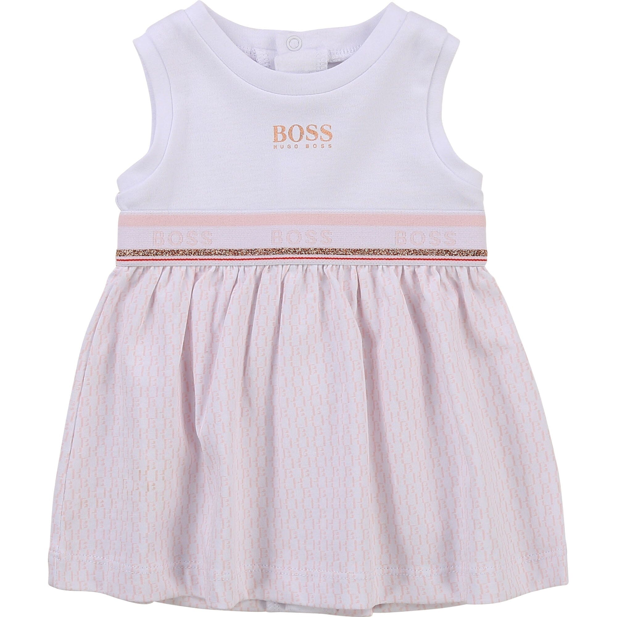 HUGO BOSS Baby Kleid rosa weiß rosegold Kleid Boss