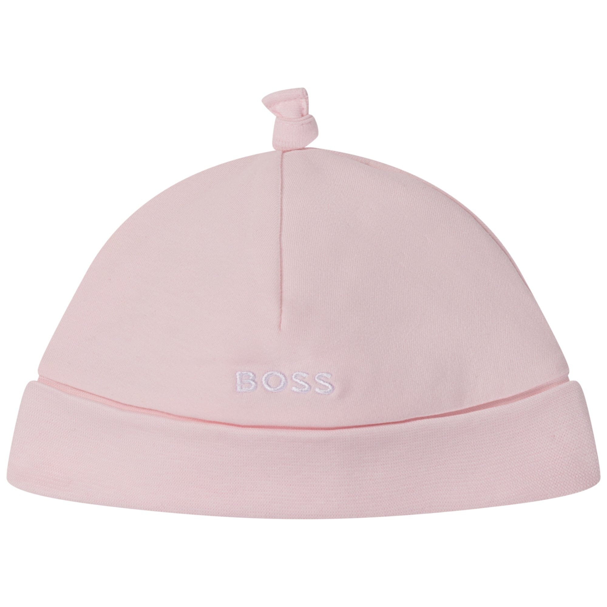 HUGO BOSS Baby Mütze rosa mit Logo Stitching Mützen Boss
