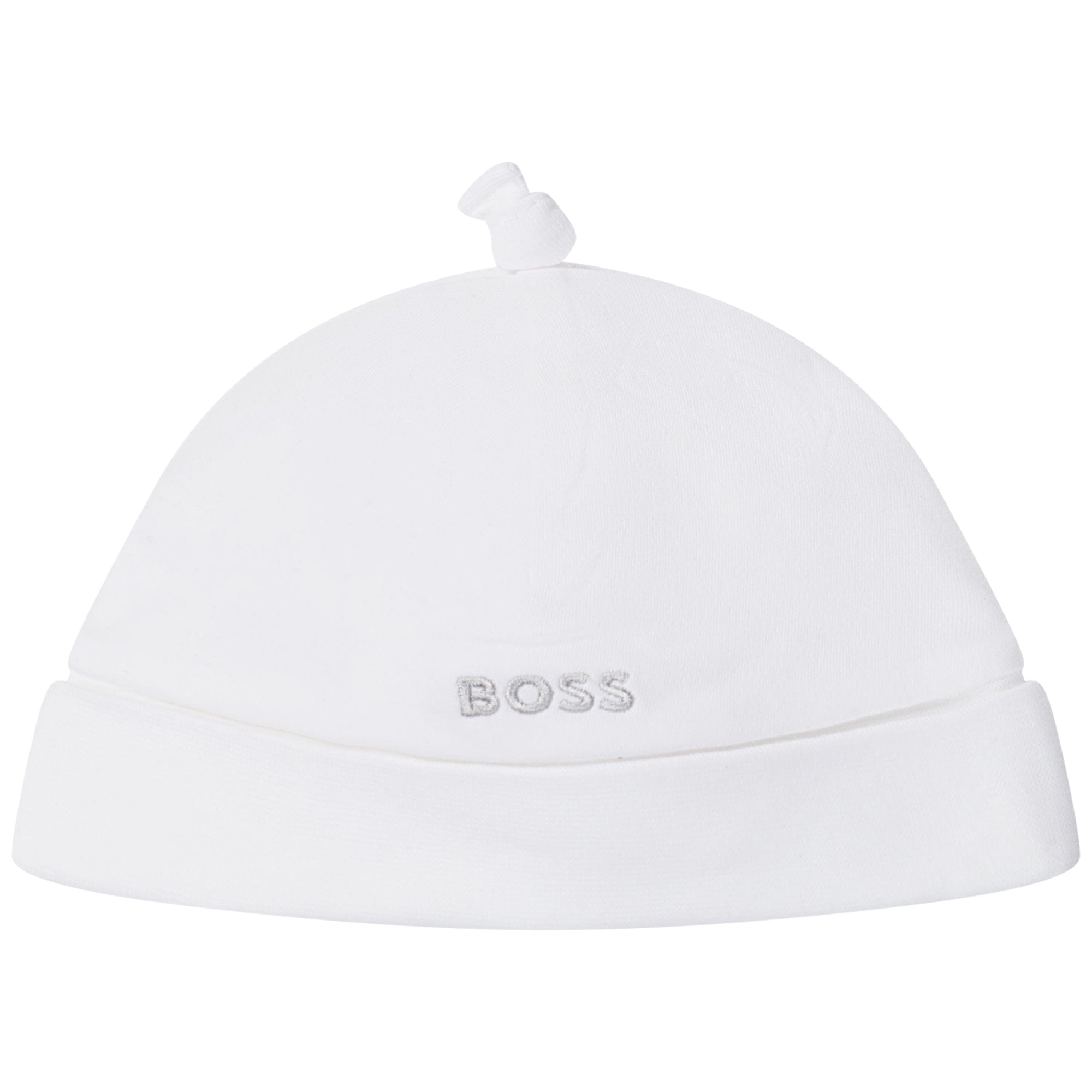 HUGO BOSS Baby Mütze weiß mit Logo Stitching - Copy Mützen Boss