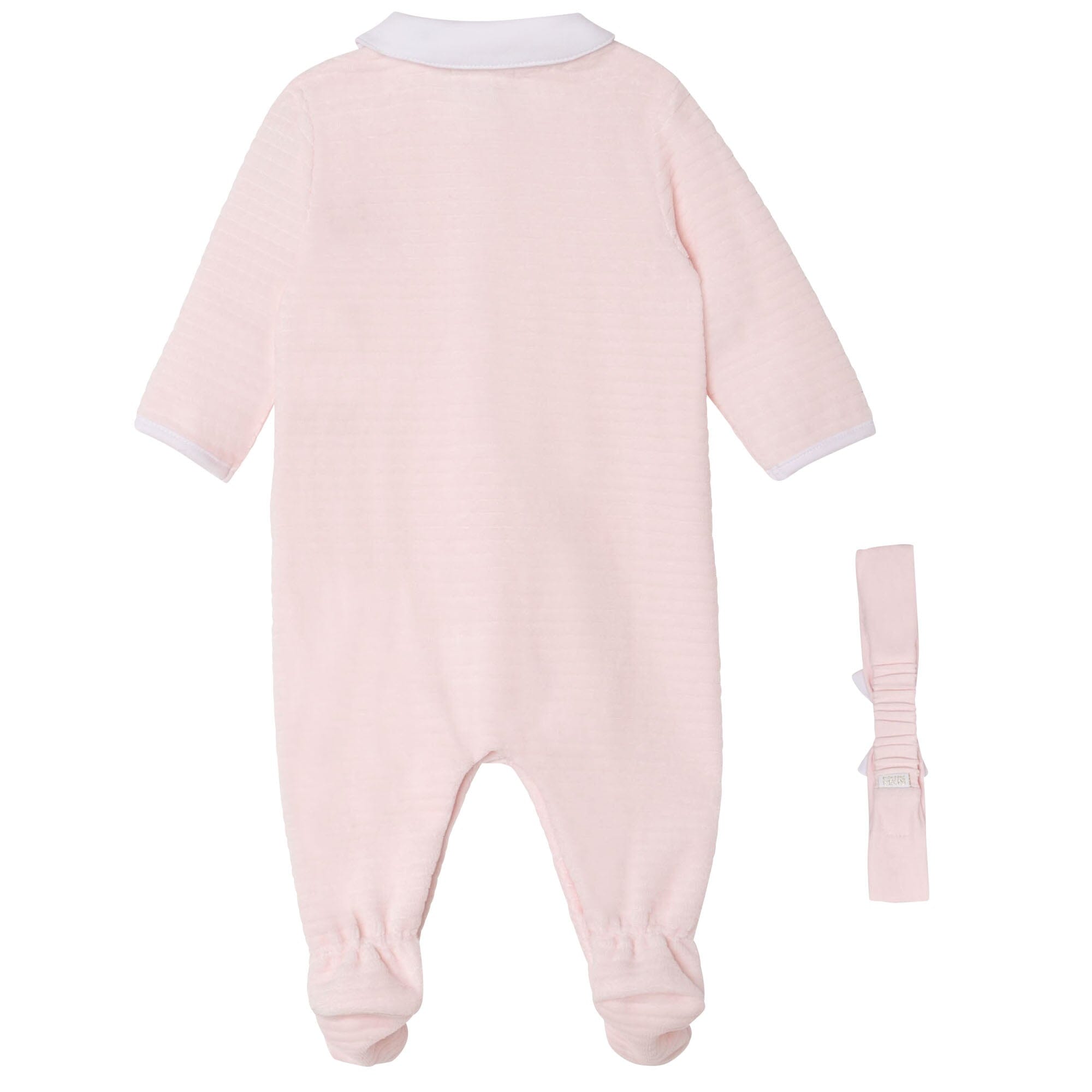 HUGO BOSS Schlafanzug und Stirnband 2 er Geschenkset in rosa weiß Baby Kombination Boss