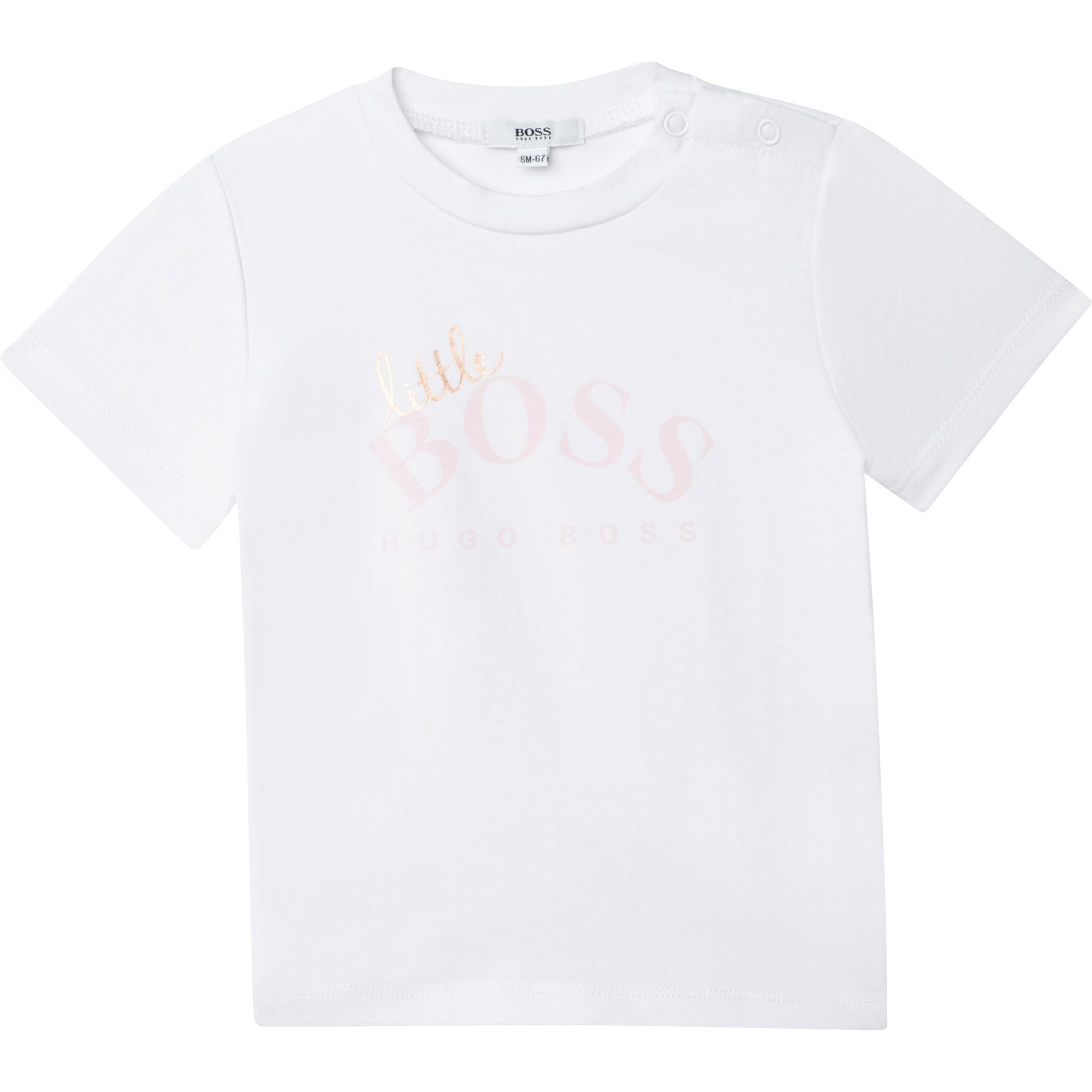 HUGO BOSS Baby T-Shirt Logo Little Boss weiß rosegold T-Shirt Boss