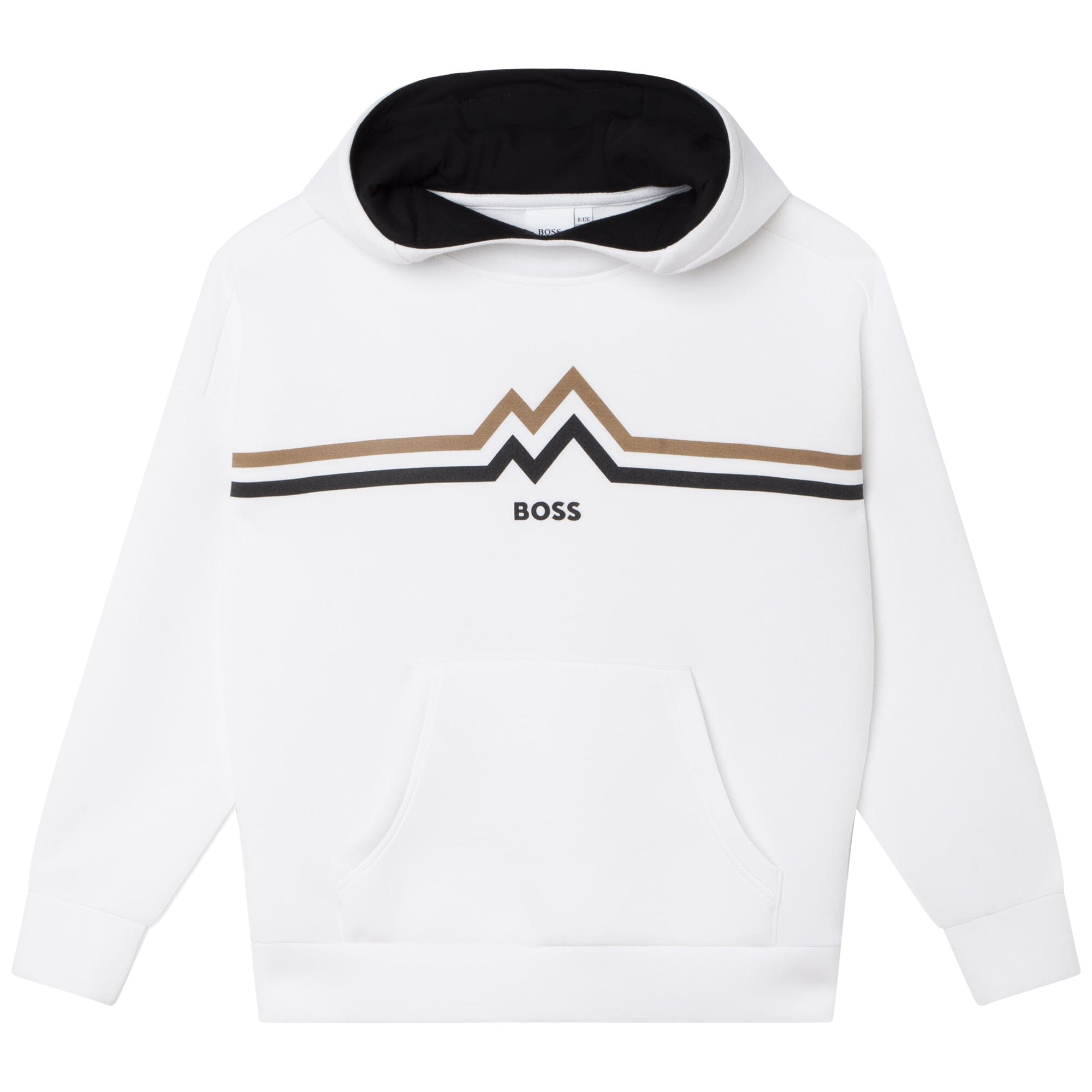 HUGO BOSS Kinder Kapuzen Sweatshirt beige mit Logo Sweatshirt Boss
