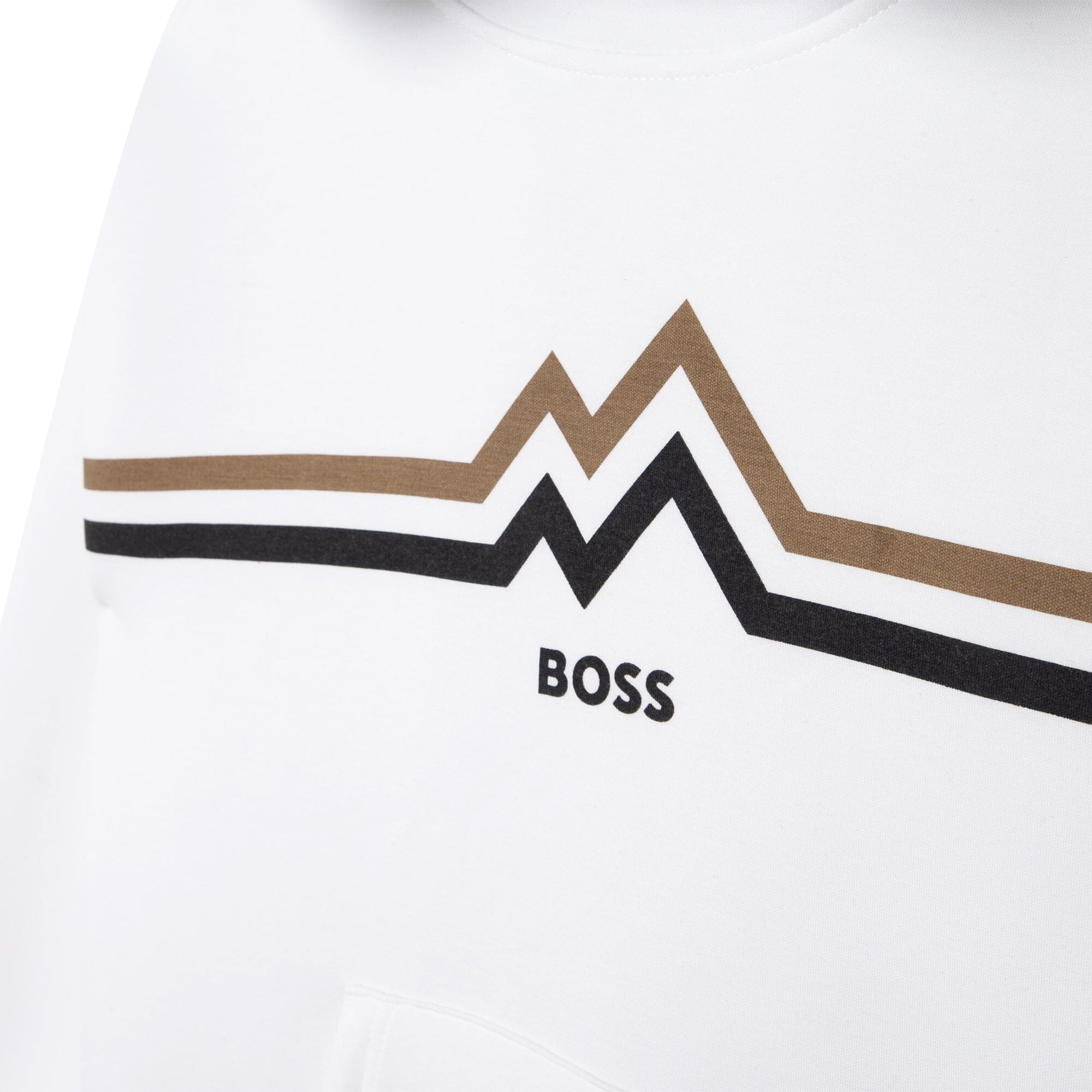 HUGO BOSS Kinder Kapuzen Sweatshirt beige mit Logo Sweatshirt Boss