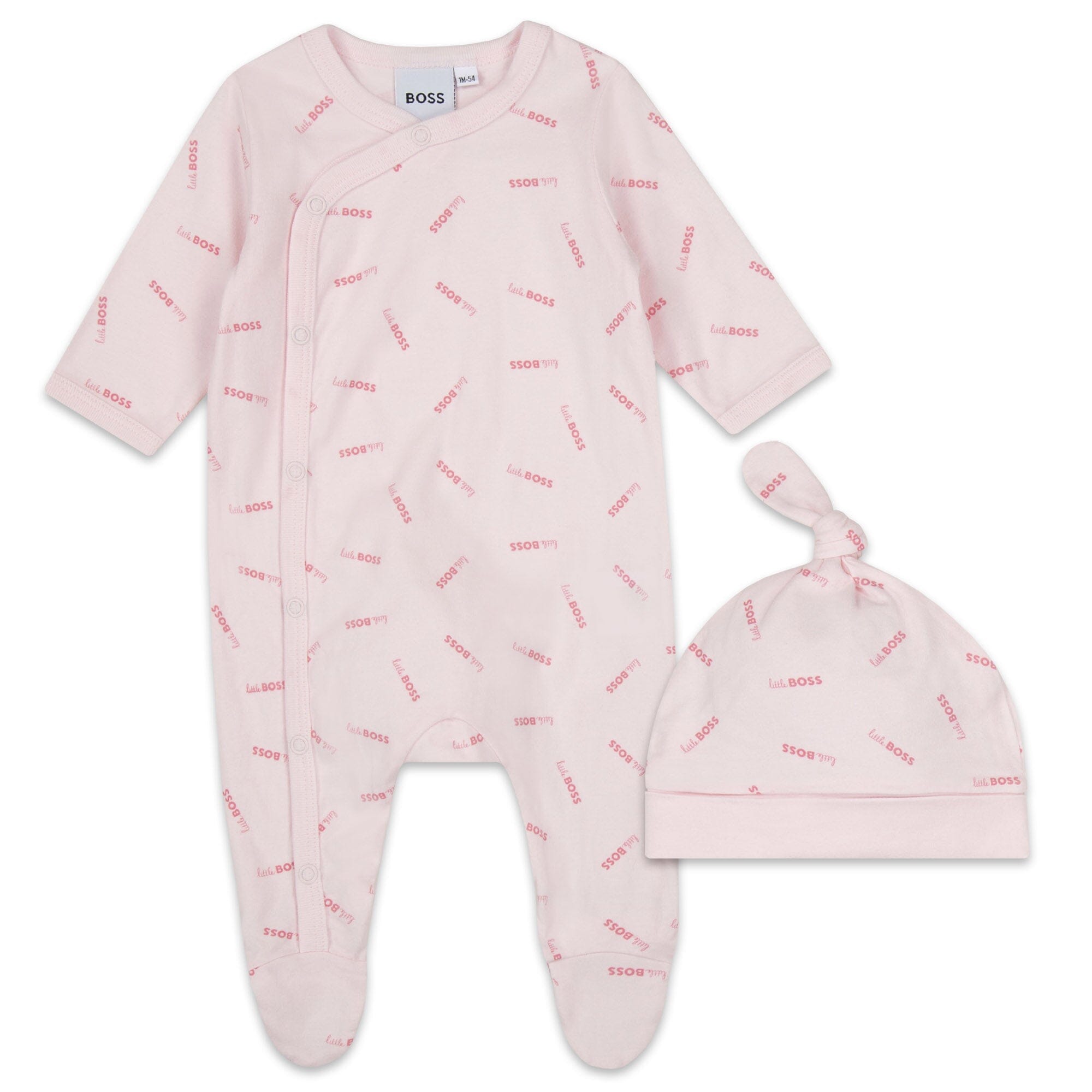 BOSS Baby Kombination Strampler mit Mütze 2 teilig in rosa Baby Kombinationen Boss