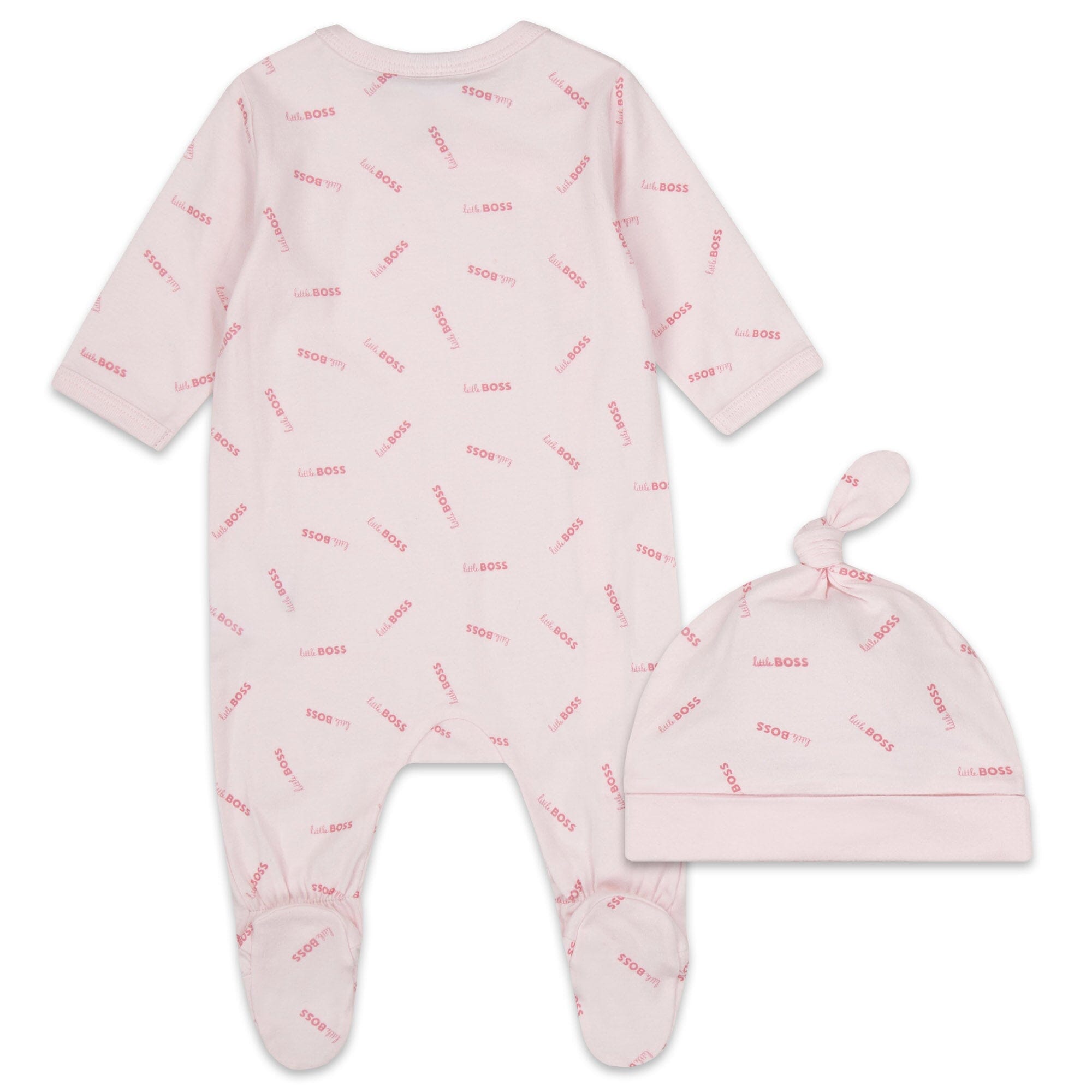 BOSS Baby Kombination Strampler mit Mütze 2 teilig in rosa Baby Kombinationen Boss