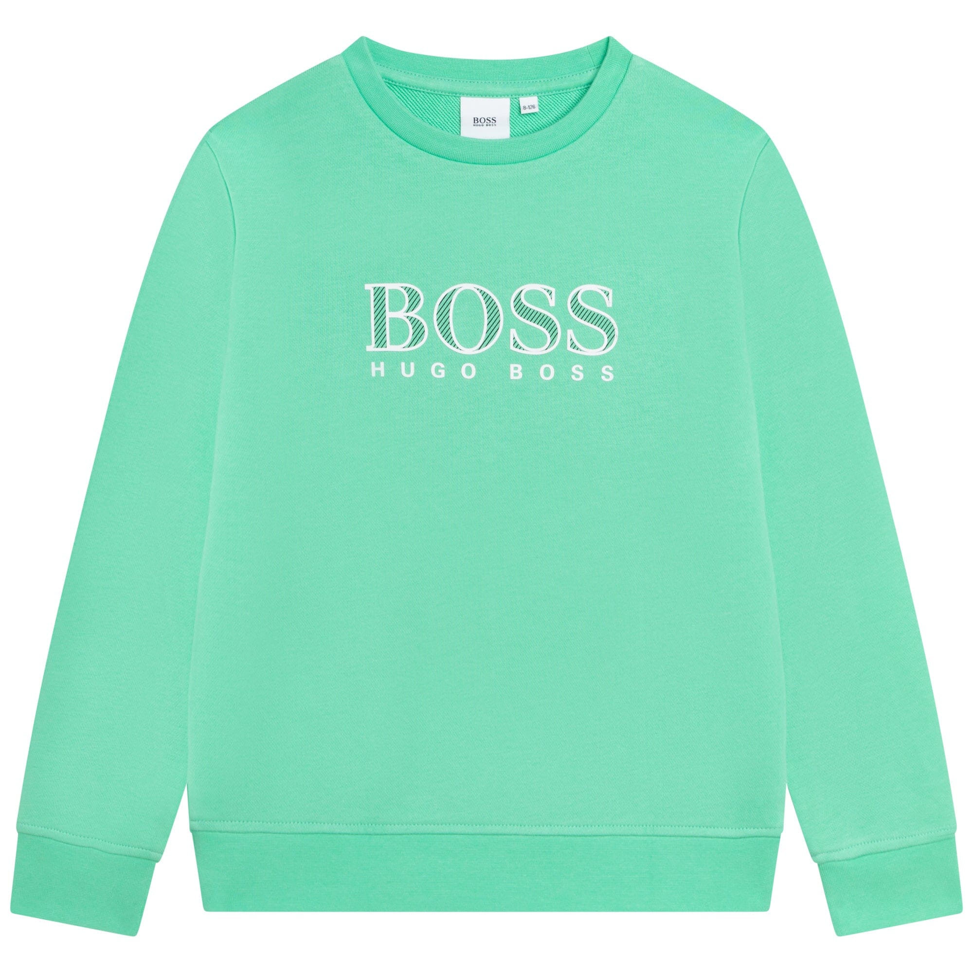 HUGO BOSS Kinder Sweatshirt grün mit Relief Logo Sweatshirt Boss