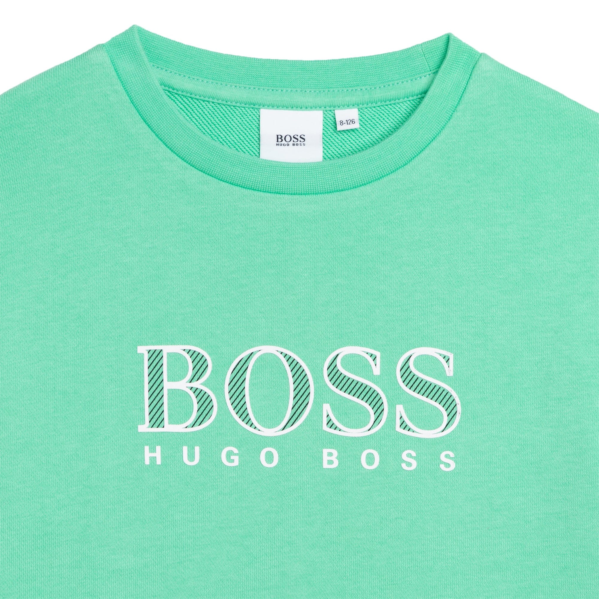 HUGO BOSS Kinder Sweatshirt grün mit Relief Logo Sweatshirt Boss
