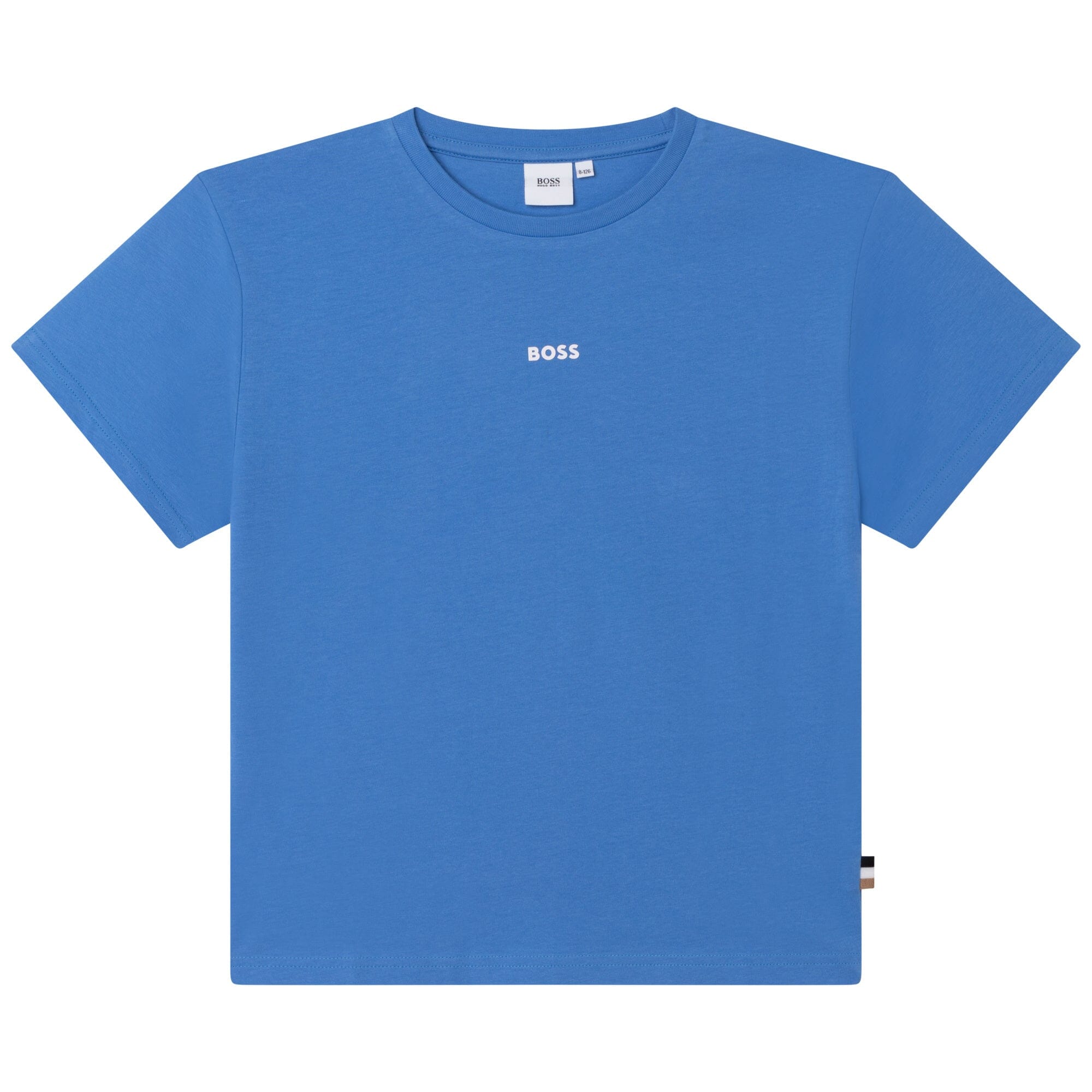 HUGO BOSS Kinder T-Shirt himmelblau mit Logo - Flock T-Shirt Boss
