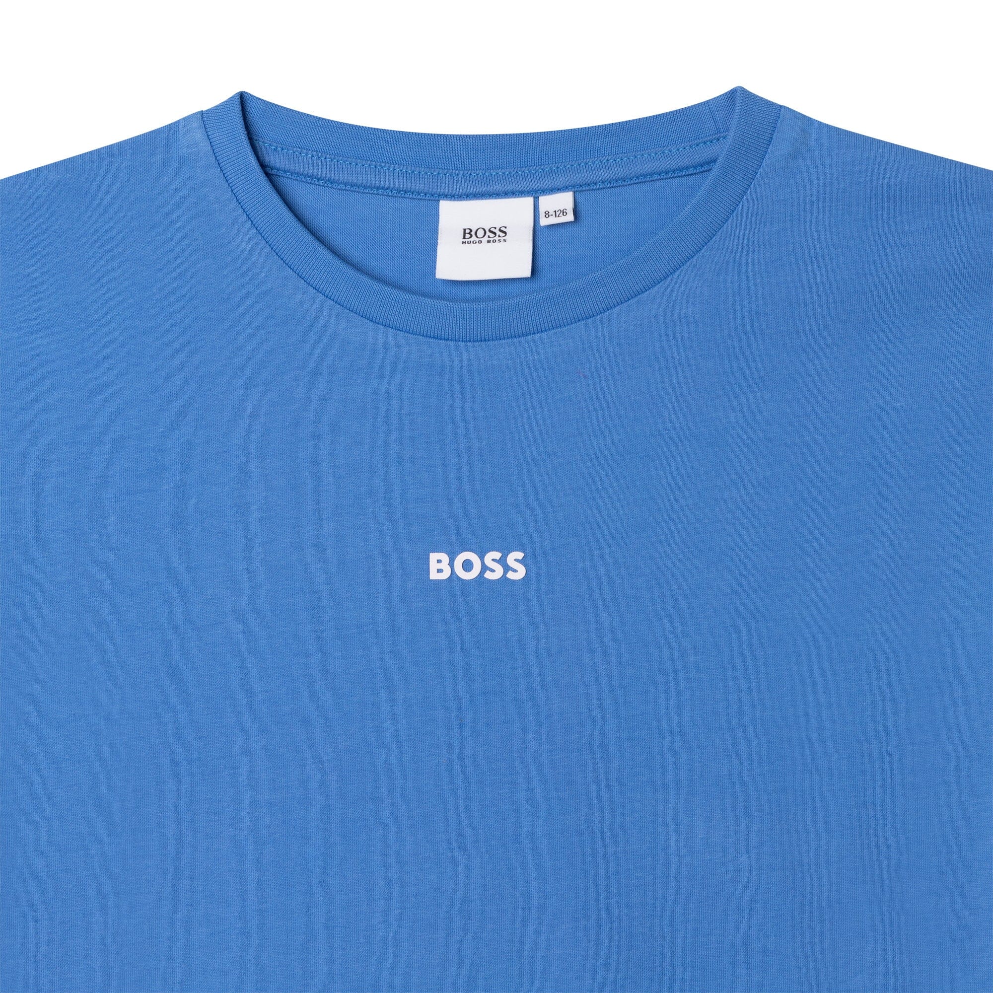 HUGO BOSS Kinder T-Shirt himmelblau mit Logo - Flock T-Shirt Boss